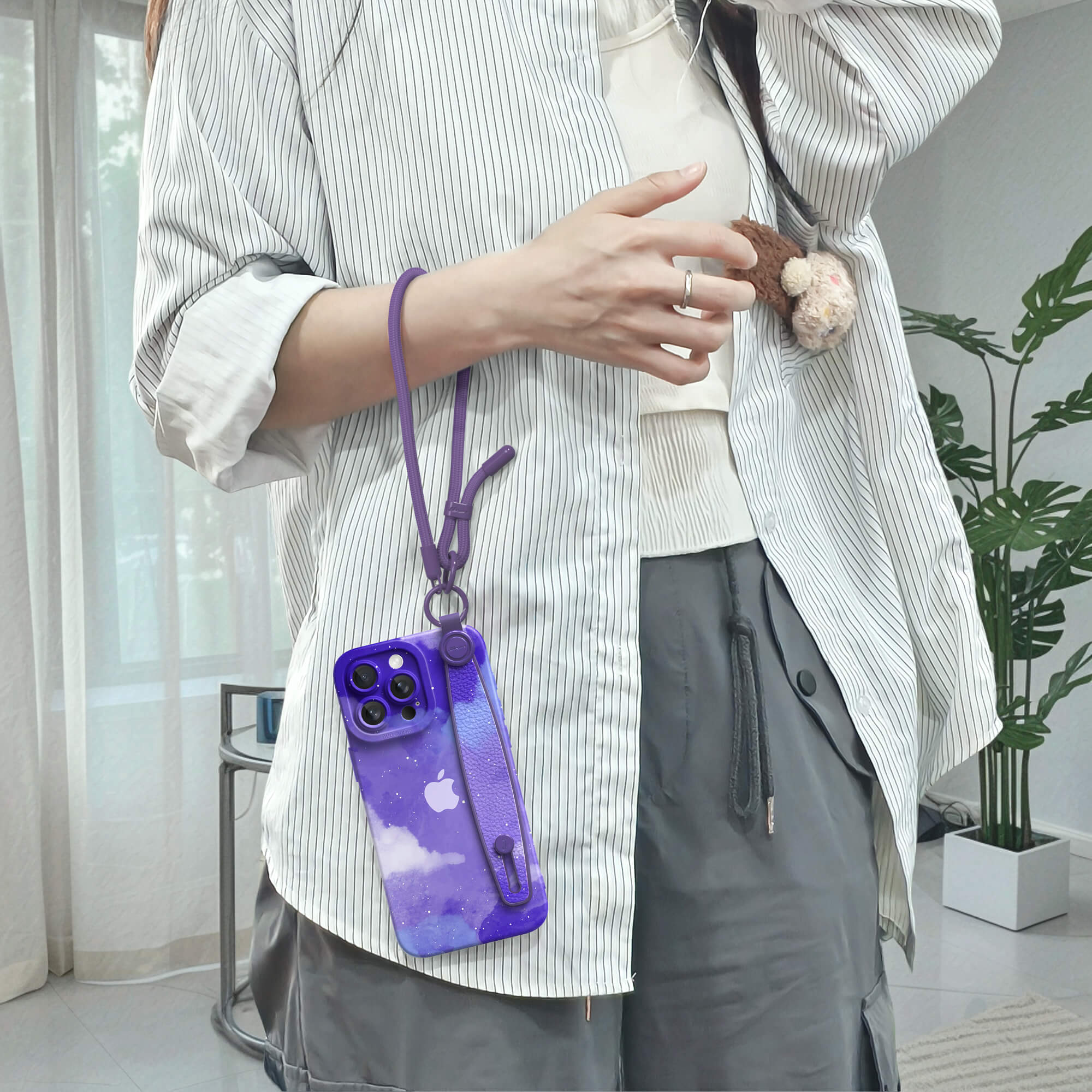 Astral Purple Blue | iPhone Series Multifunctional Wristband Case
