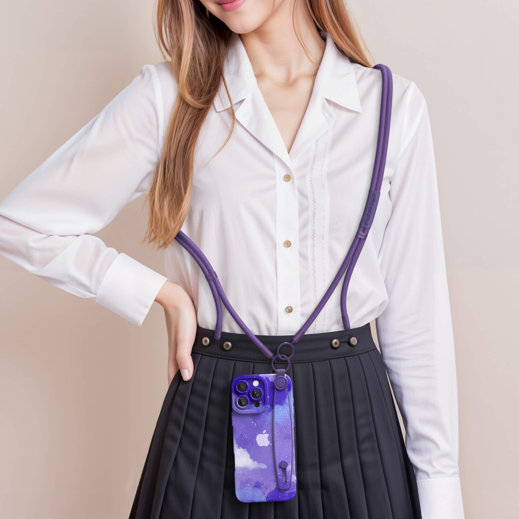 Astral Purple Blue | iPhone Series Multifunctional Wristband Case