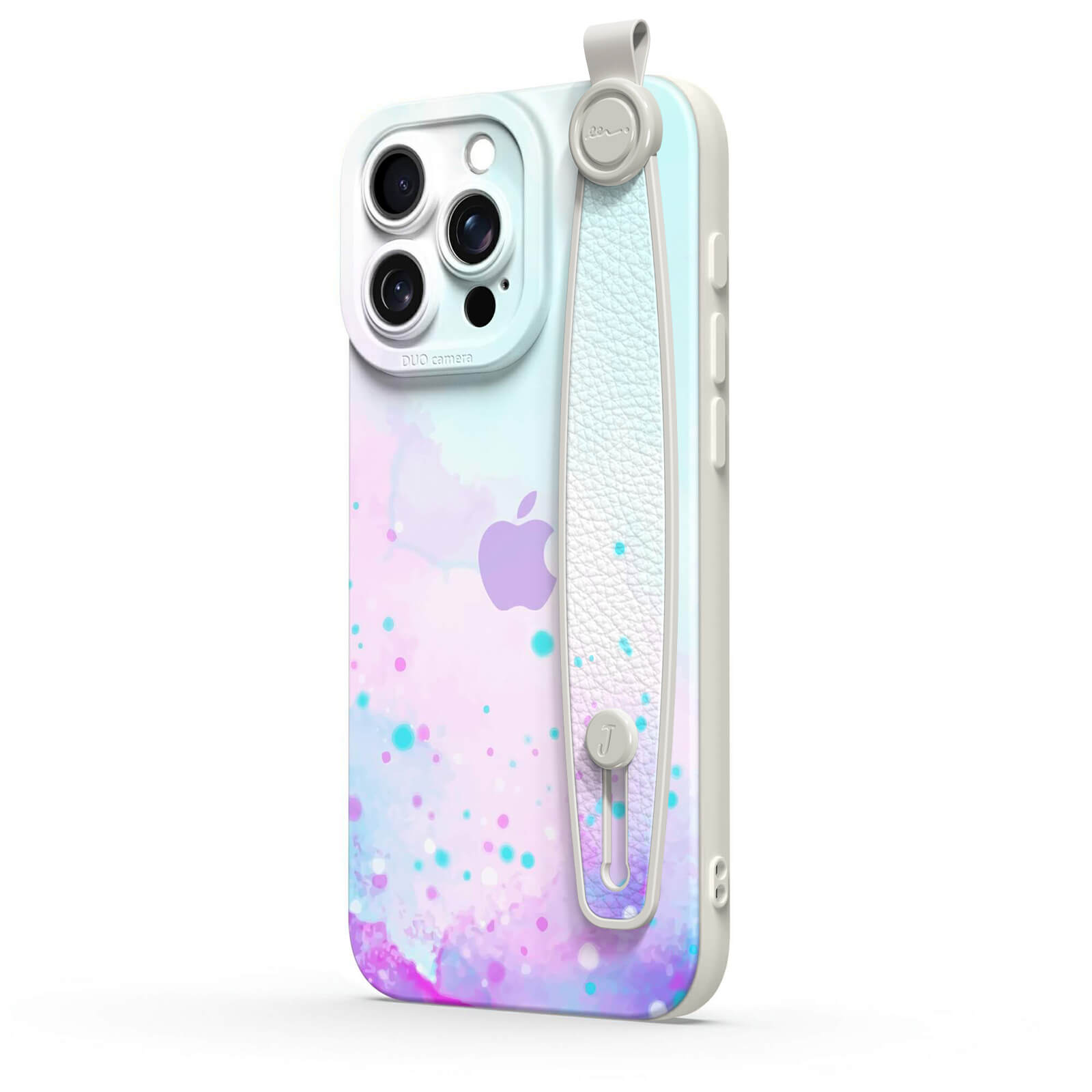 Watercolor Pink Blue | iPhone Series Multifunctional Wristband Case