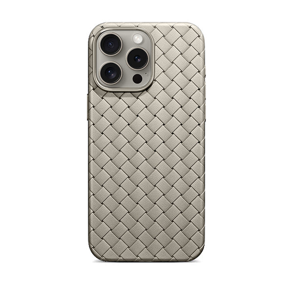 Titanium Gray | iPhone Leather Woven Magsafe Case