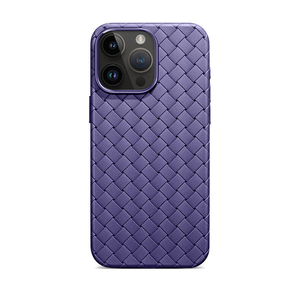 Midnight Purple | iPhone Leather Woven Magsafe Case