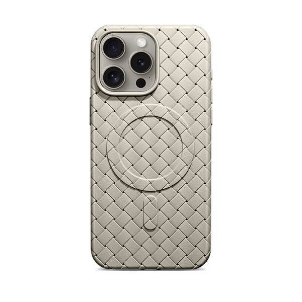 Titanium Gray | iPhone Leather Woven Magsafe Case