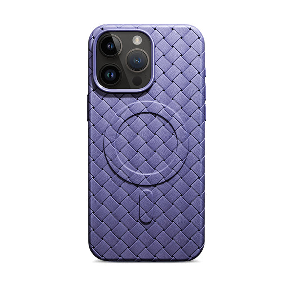 Midnight Purple | iPhone Leather Woven Magsafe Case