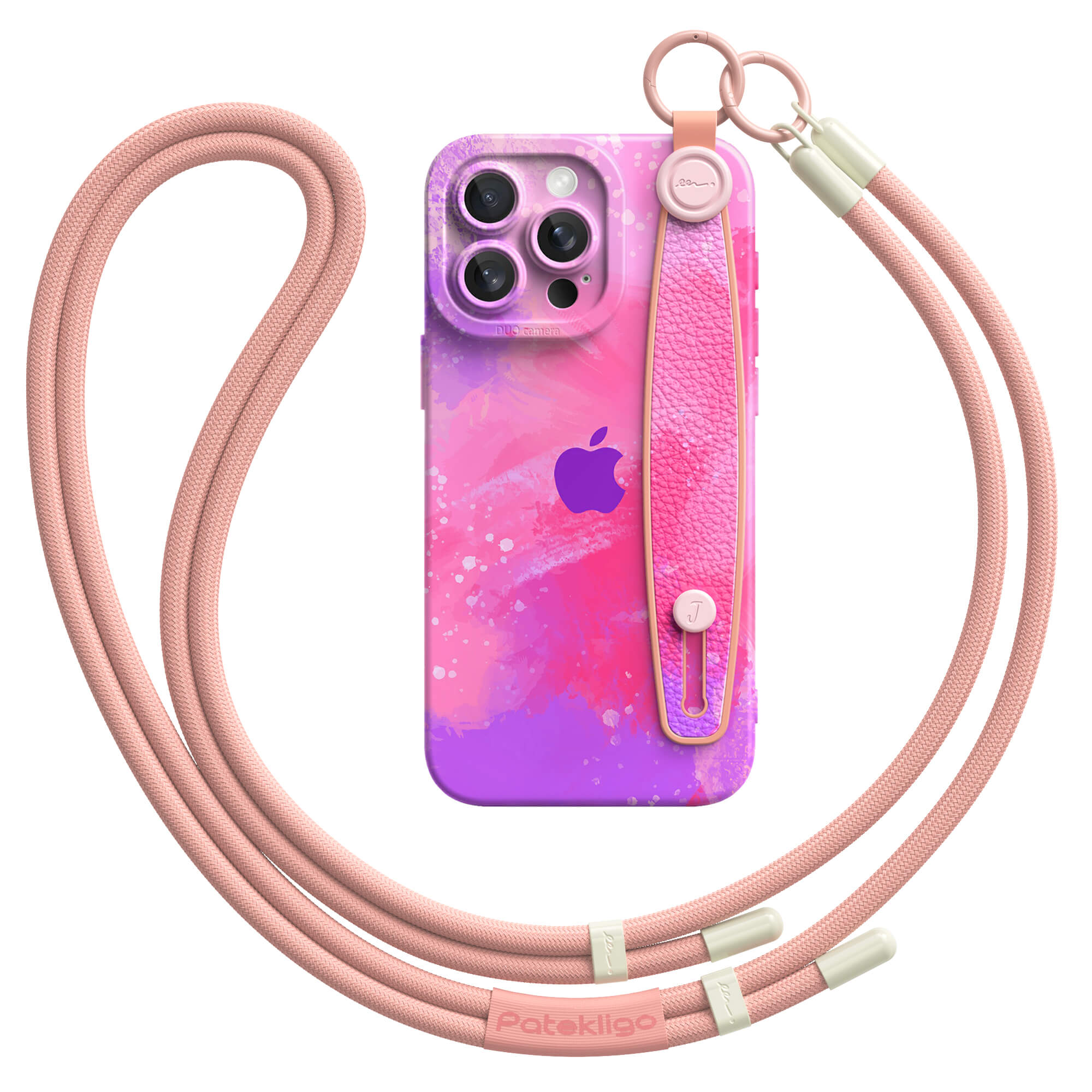 Pink Purple Coral | iPhone Series Multifunctional Wristband Case