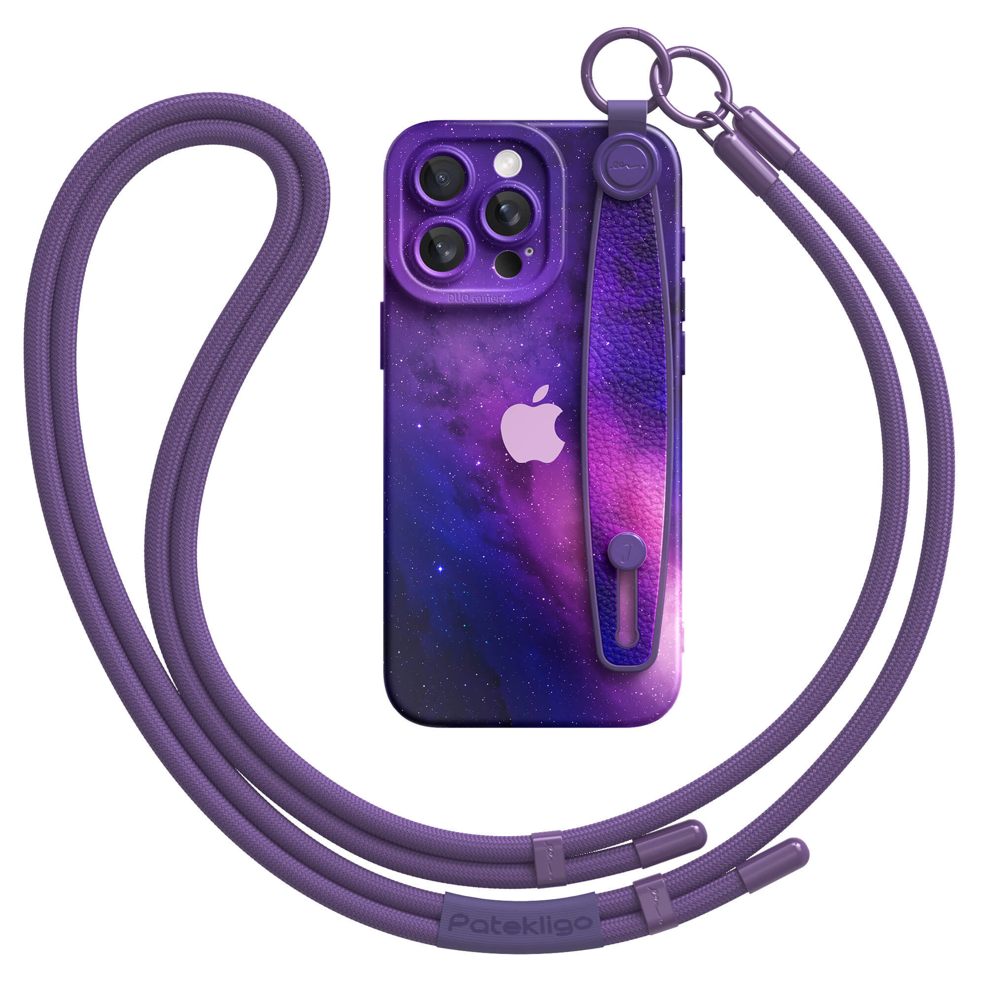 Fuchsia Galaxy | iPhone Series Multifunctional Wristband Case