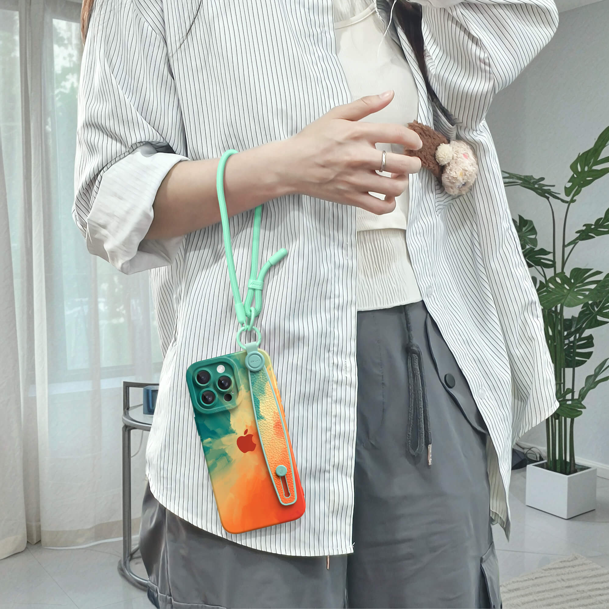 Green Orange | iPhone Series Multifunctional Wristband Case