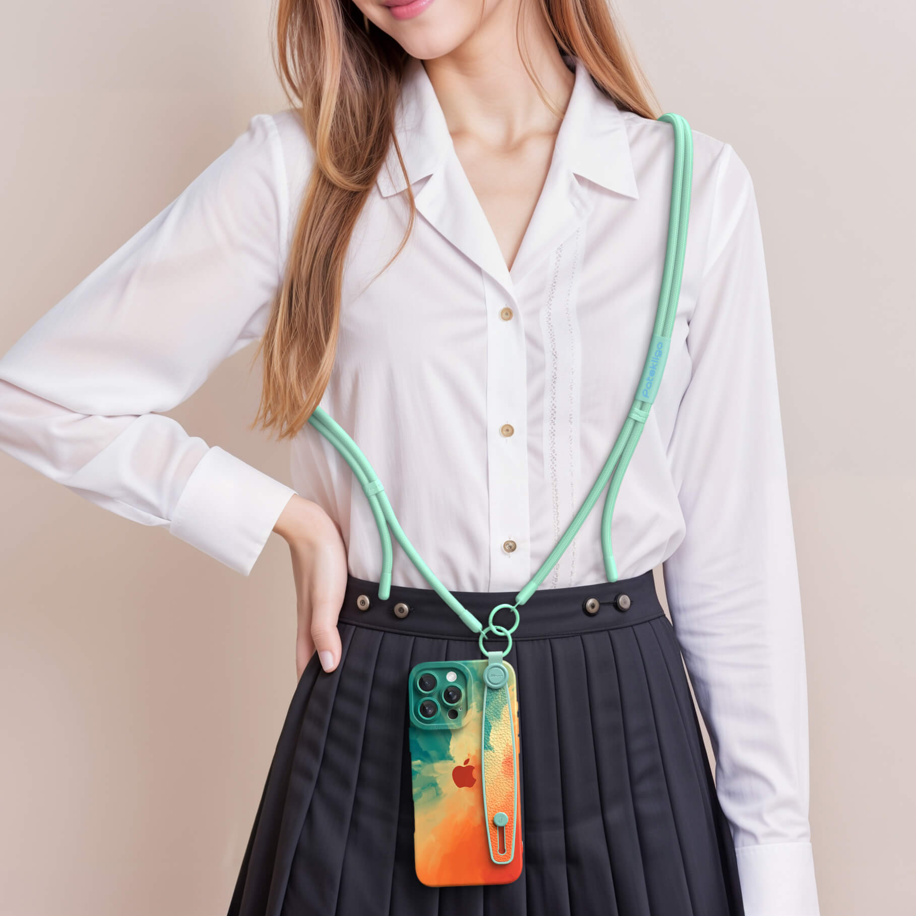 Green Orange | iPhone Series Multifunctional Wristband Case