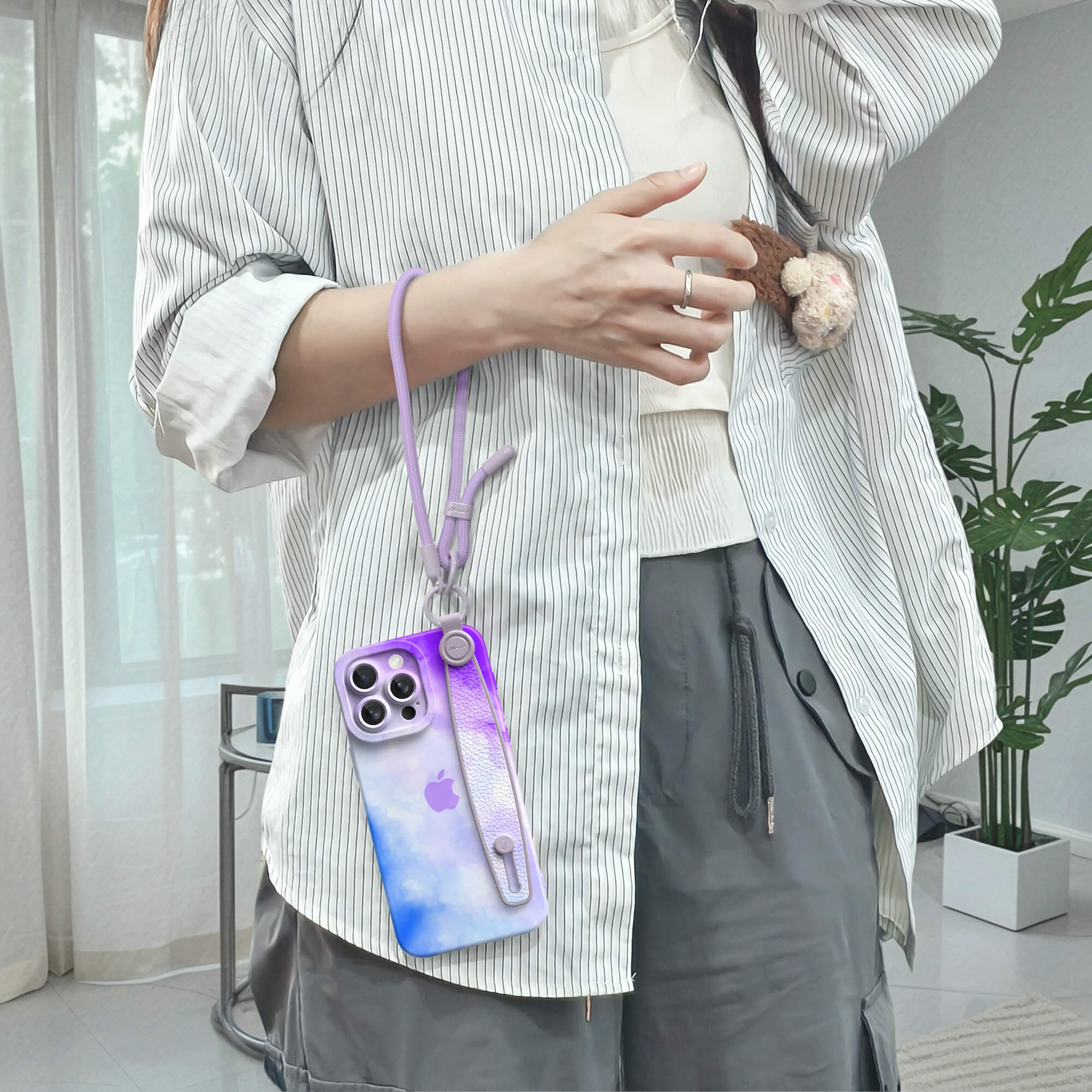 Purple Blue | iPhone Series Multifunctional Wristband Case