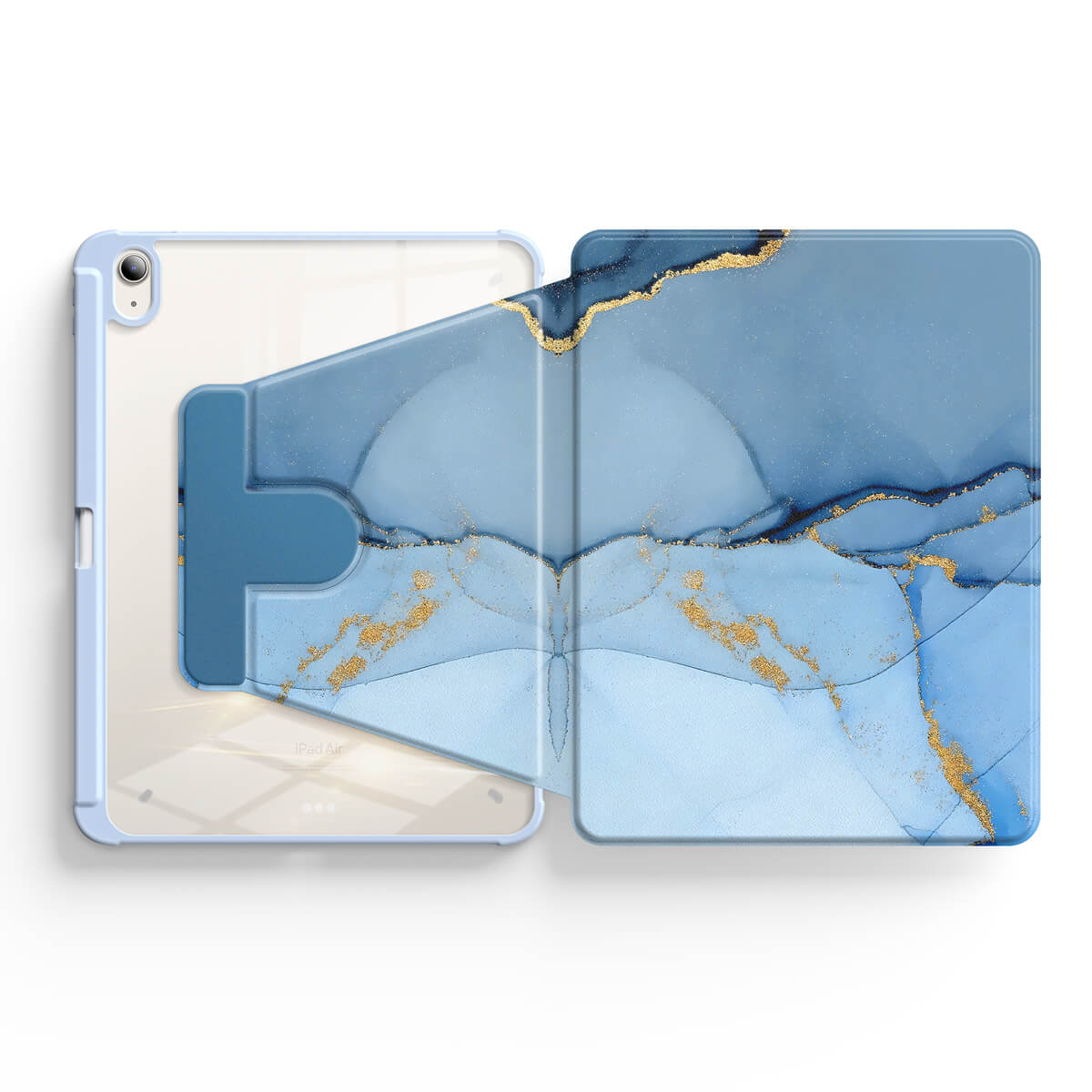 Gold Crack Blue | iPad Series Snap 360° Stand Impact Resistant Case