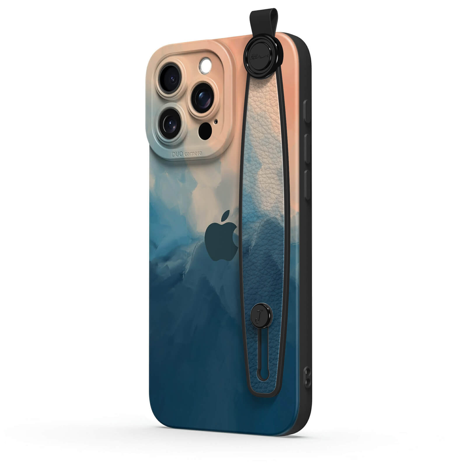 Beige Blue | iPhone Series Multifunctional Wristband Case