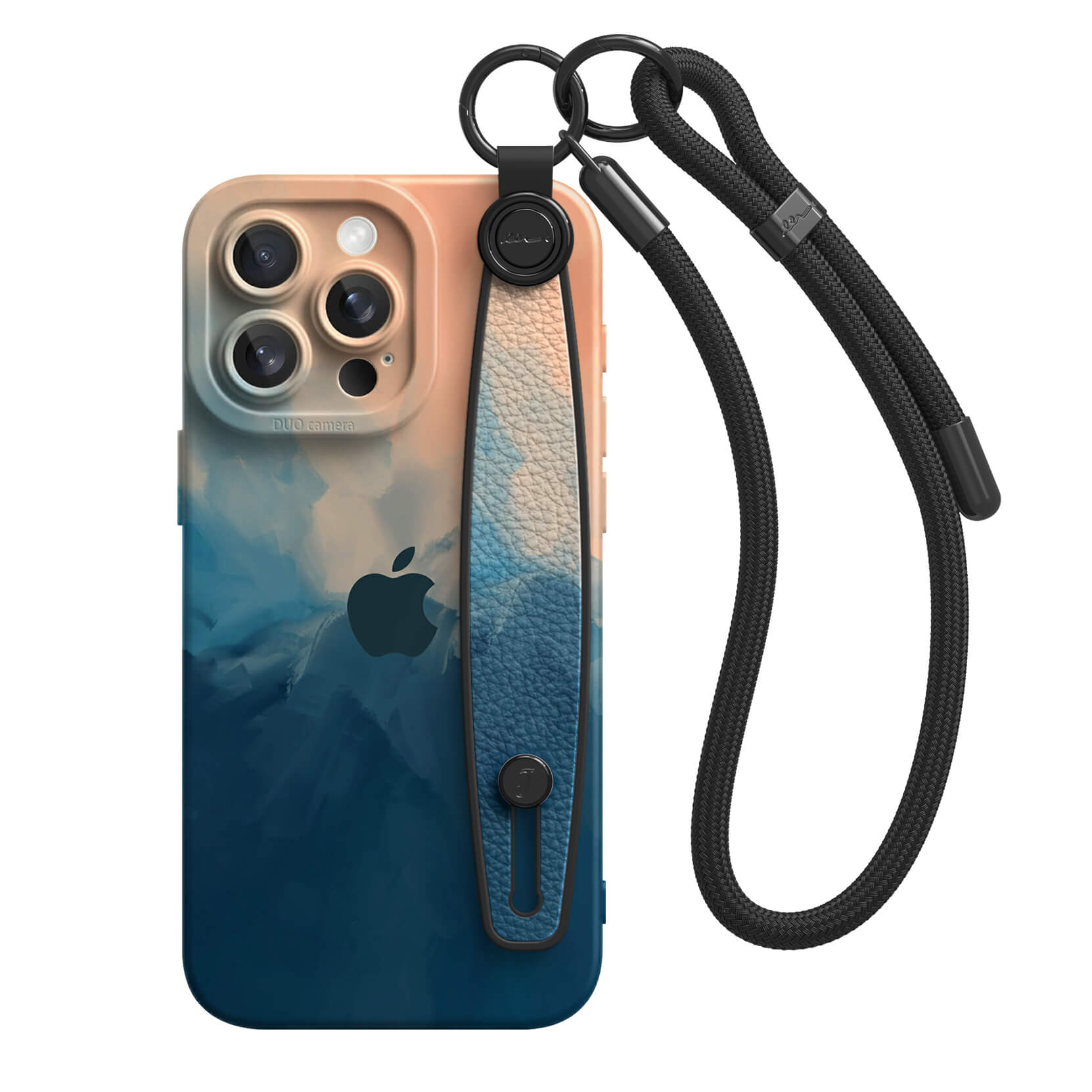 Beige Blue | iPhone Series Multifunctional Wristband Case