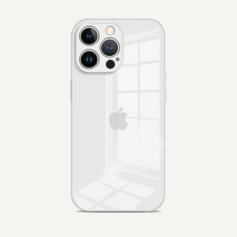 White | Tempered Glass Phone Case