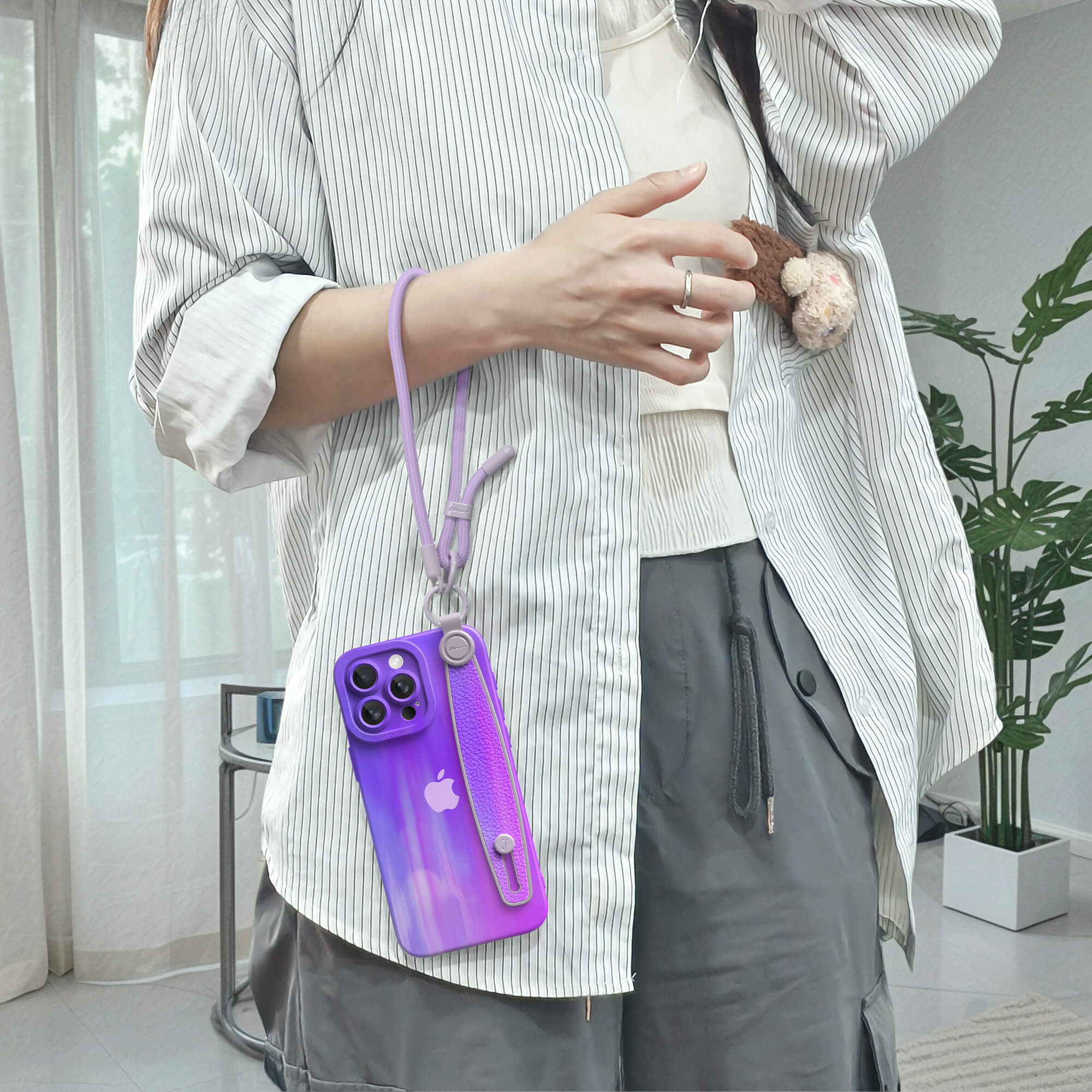 Streamer Purple | iPhone Series Multifunctional Wristband Case