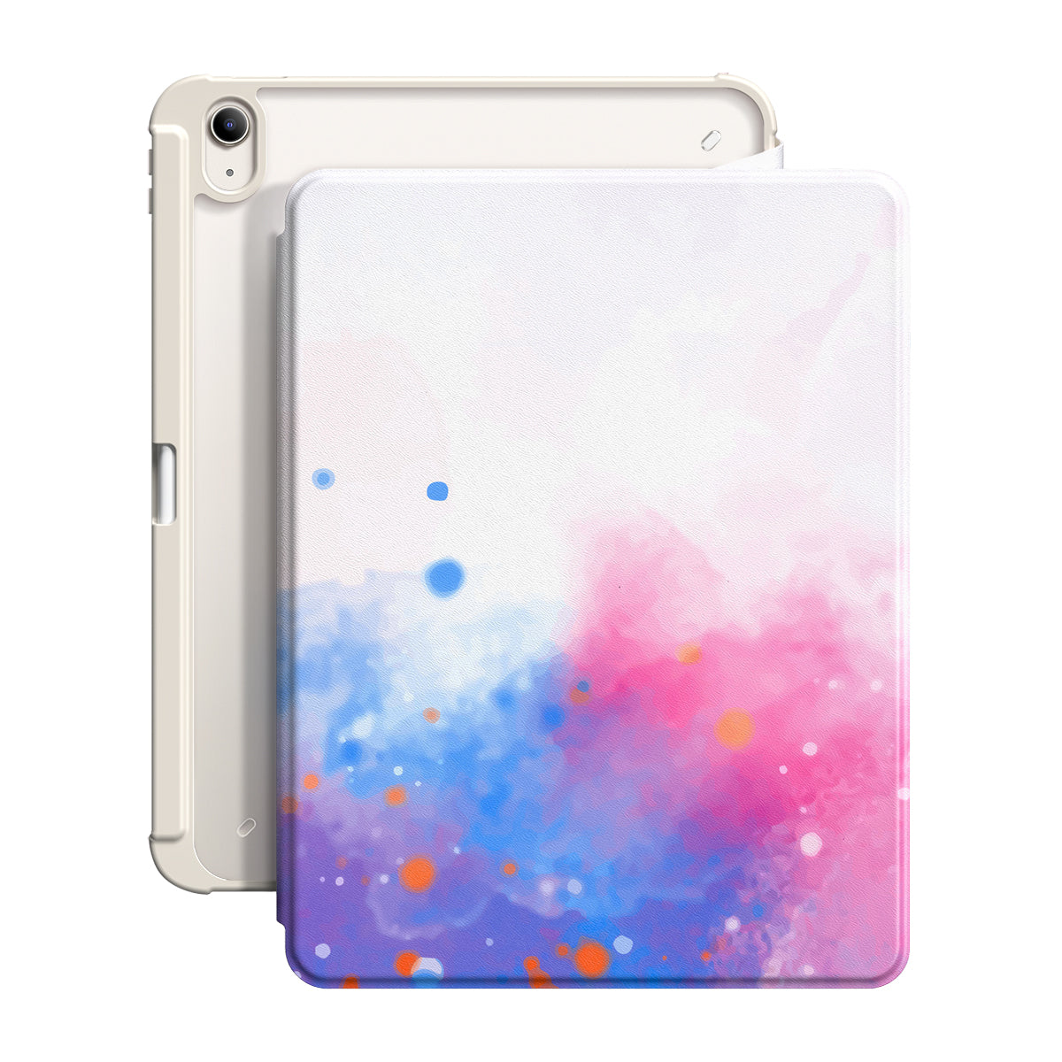 Sputter-Pink Blue Purple | iPad Series Snap 360° Stand Impact Resistant Case