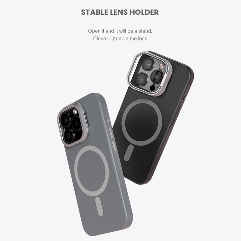 White | iPhone Lens Bracket Liquid Silicone Case