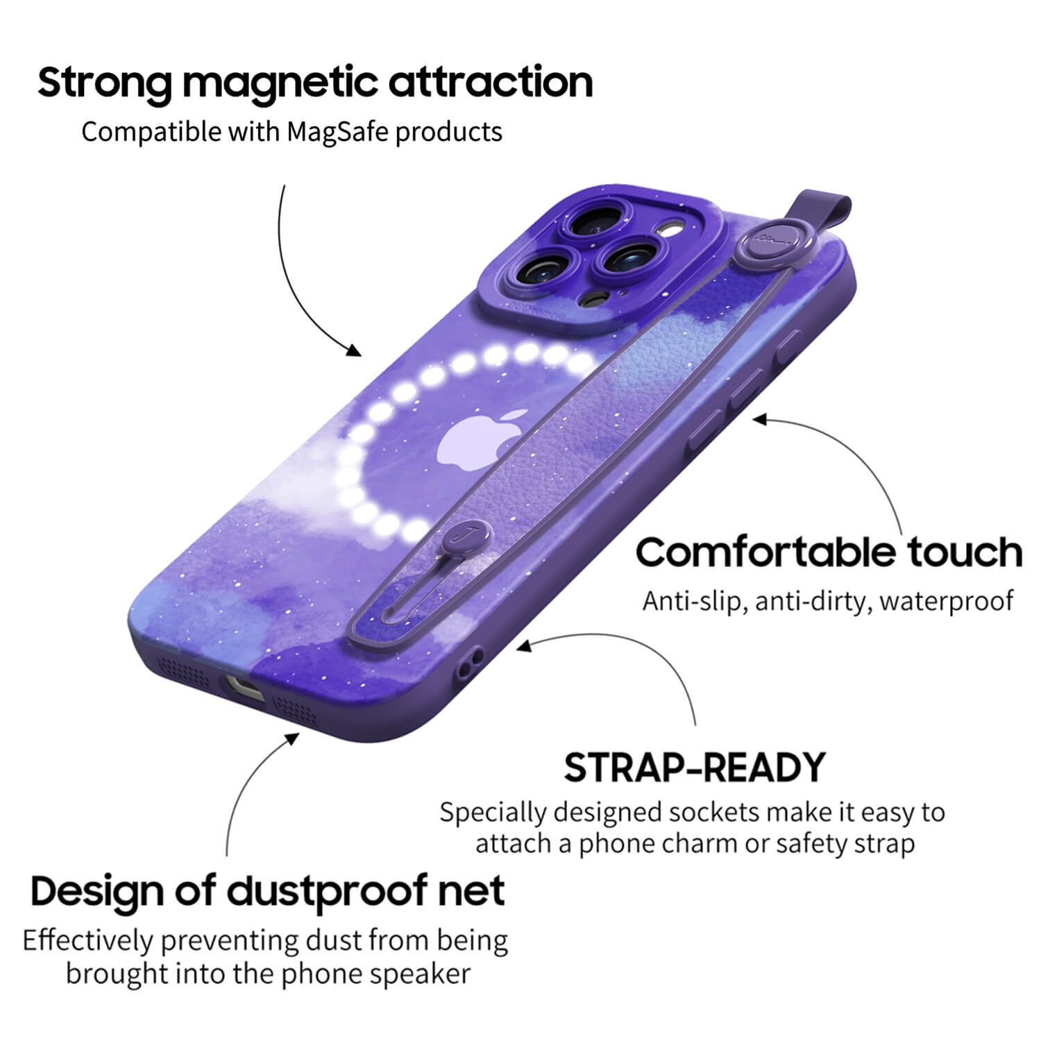 Astral Purple Blue | iPhone Series Multifunctional Wristband Case