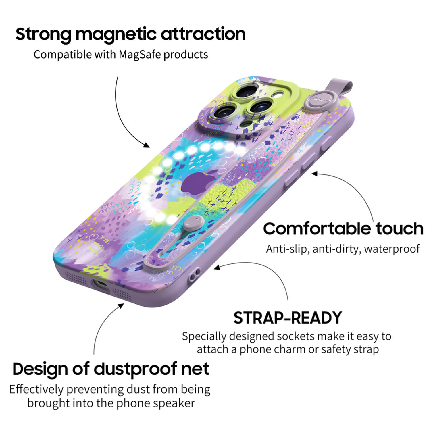 Fluttering Lavender | iPhone Series Multifunctional Wristband Case