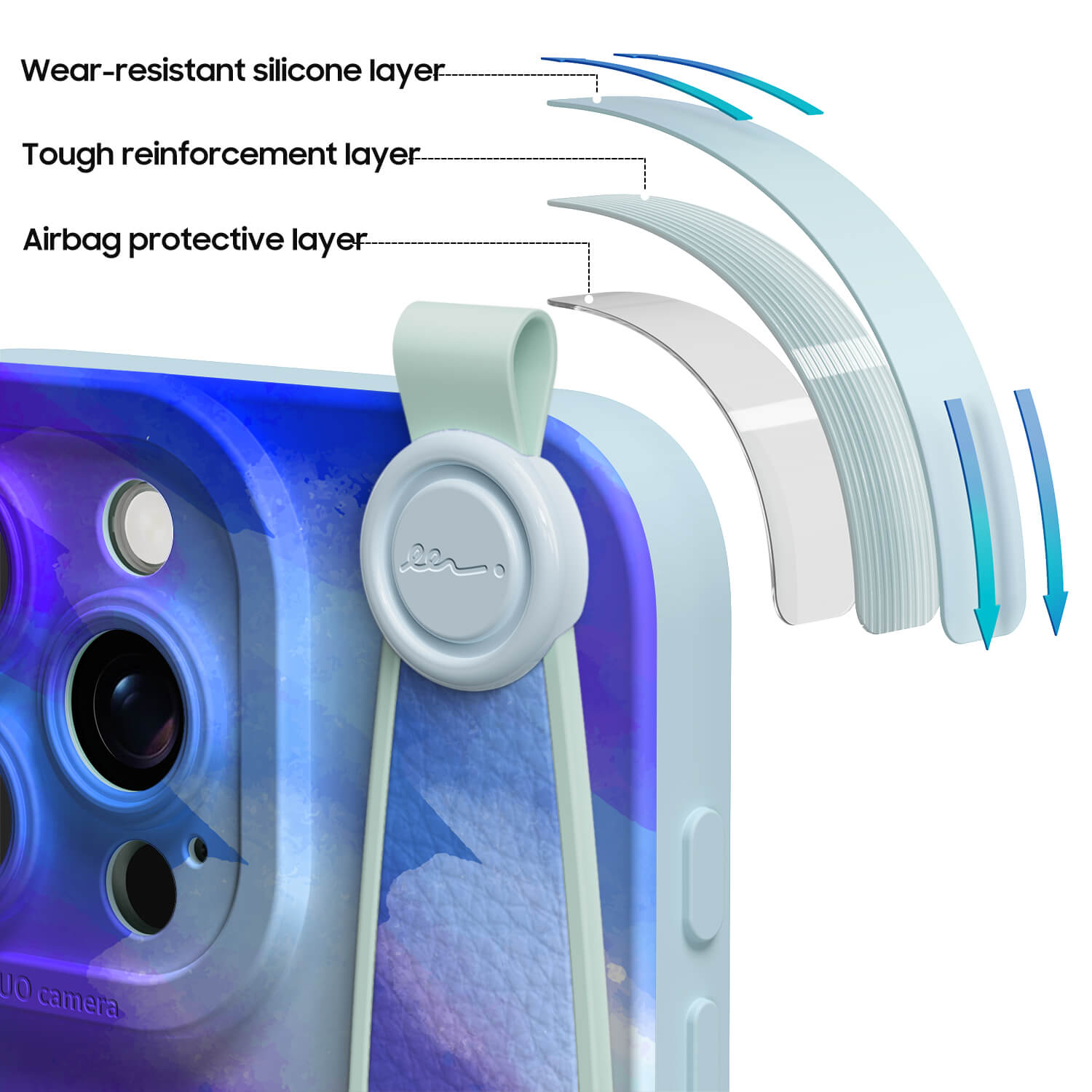 Extremely Frozen Blue | iPhone Series Multifunctional Wristband Case