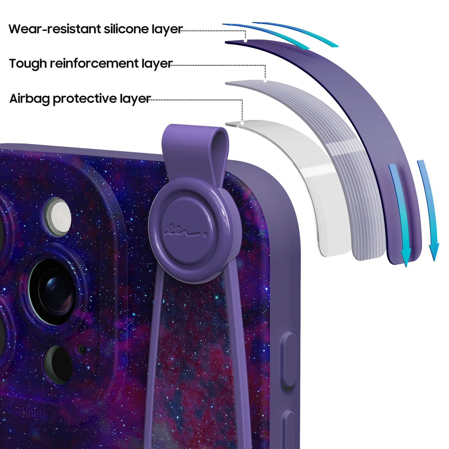 Psychedelic Purple World | iPhone Series Multifunctional Wristband Case