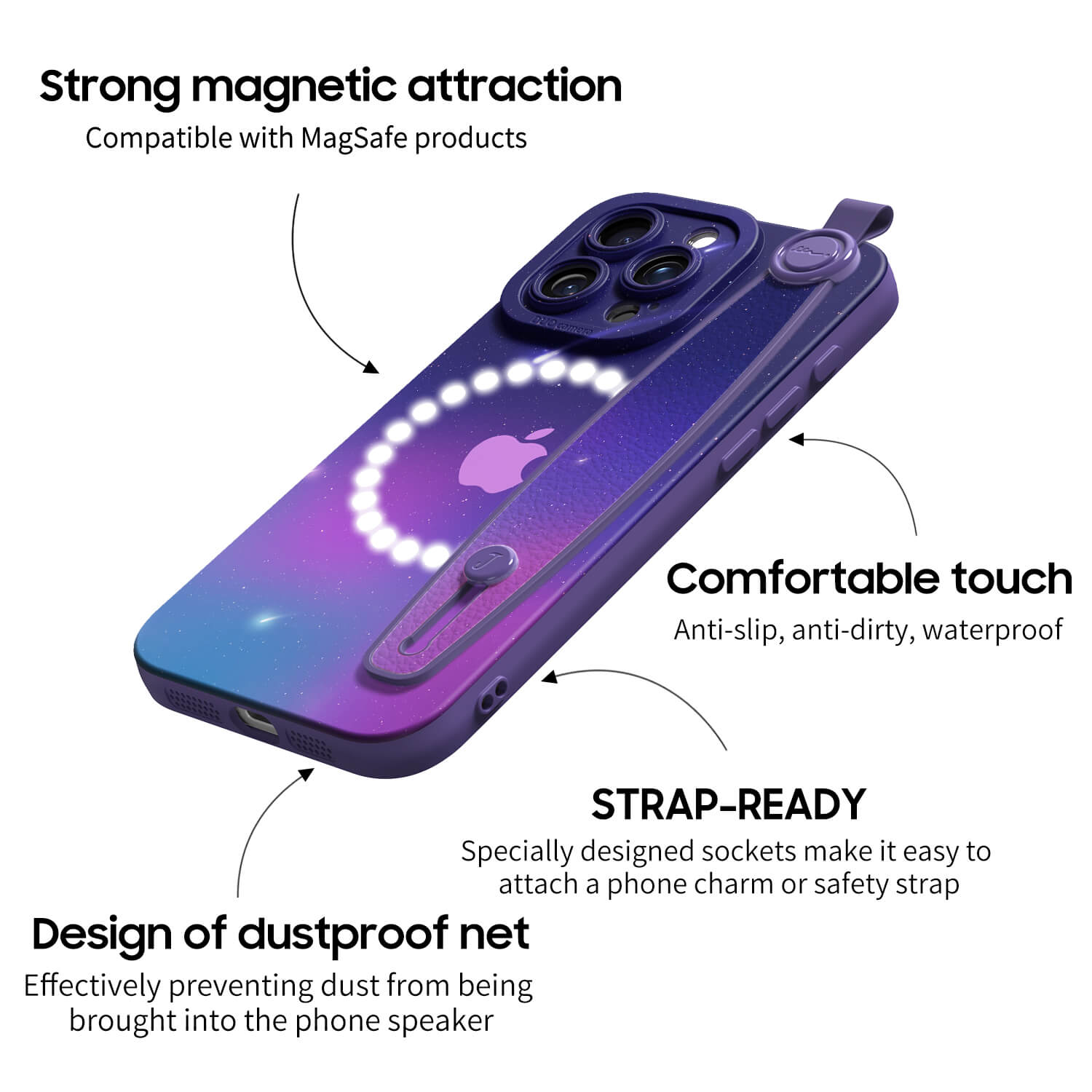 Polar-Purple to Pink | iPhone Series Multifunctional Wristband Case