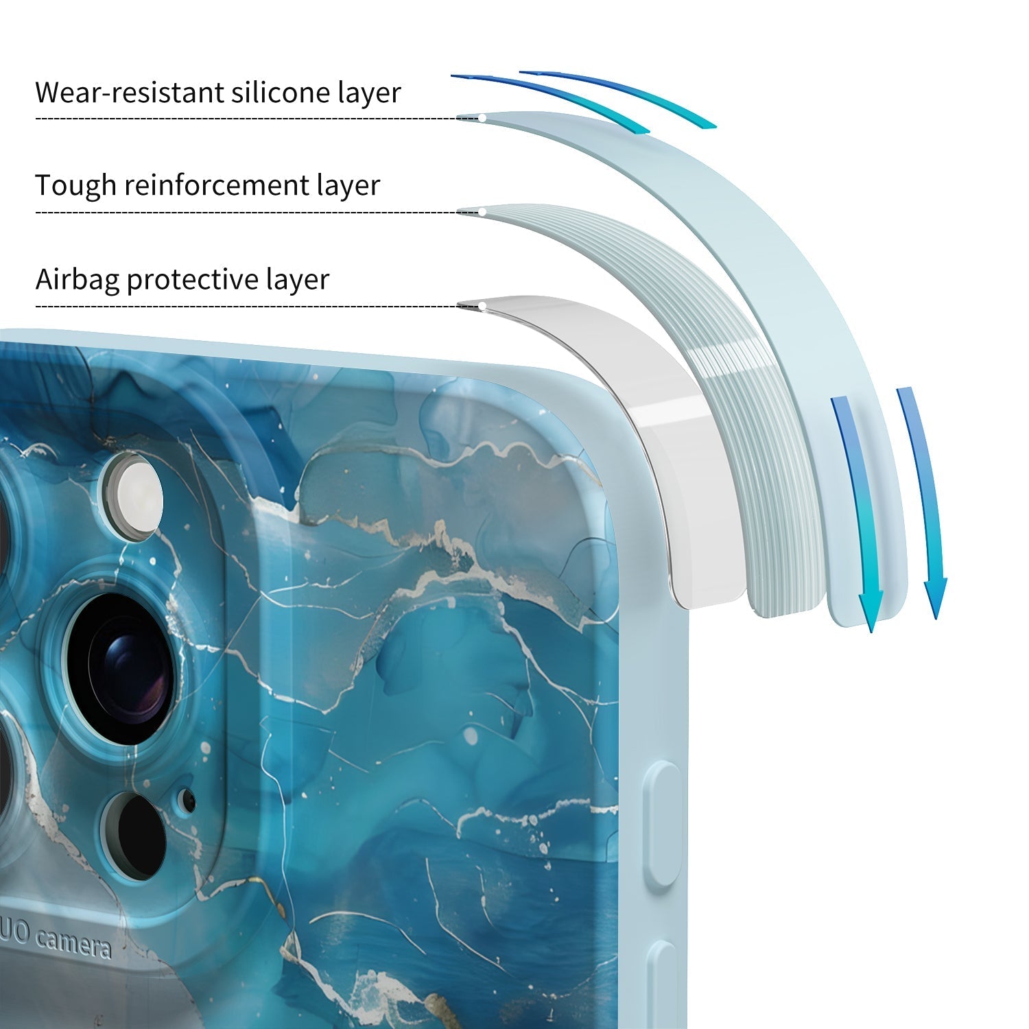 Ice Crack Blue | IPhone Series Impact Resistant Protective Case