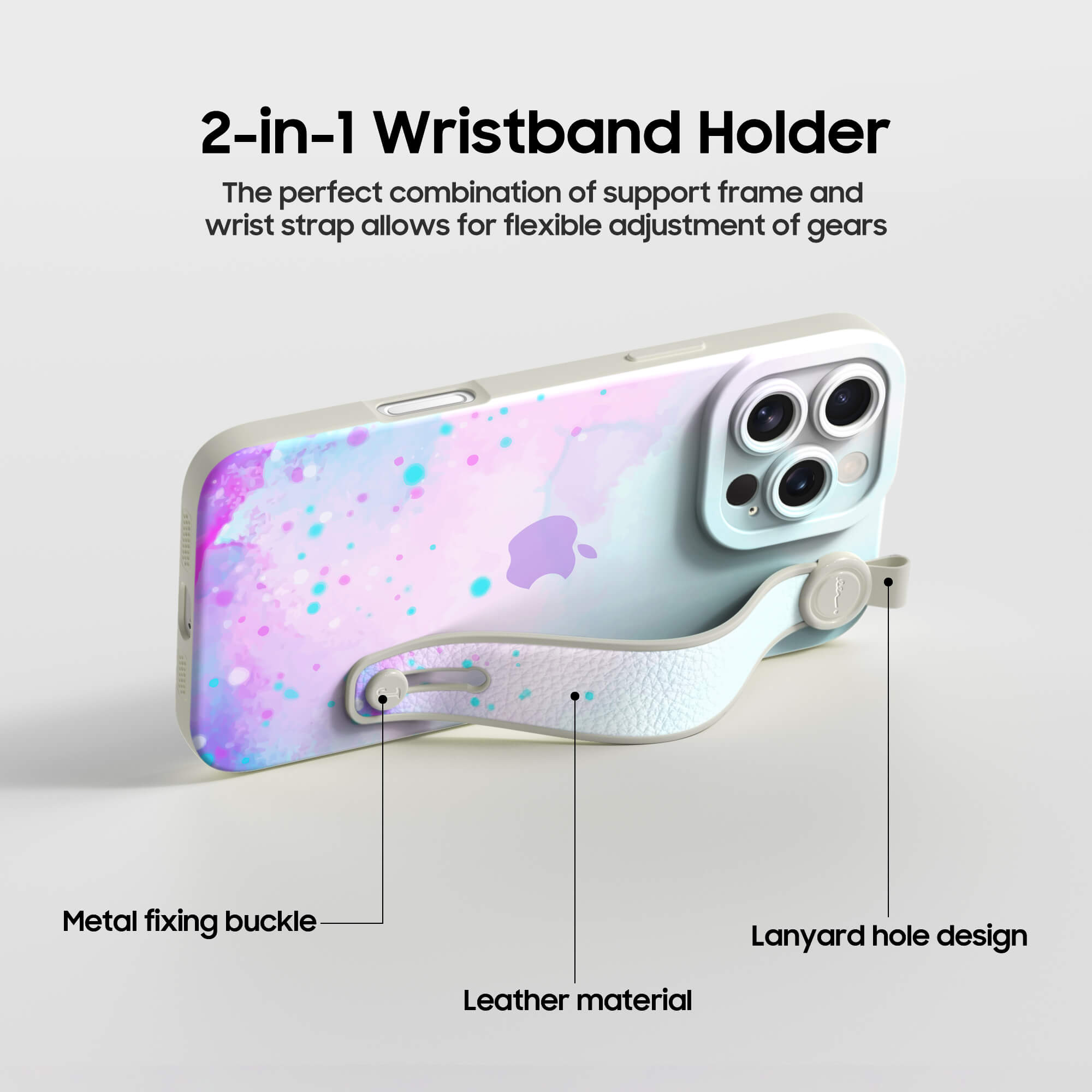 Yellow Blue | iPhone Series Multifunctional Wristband Case