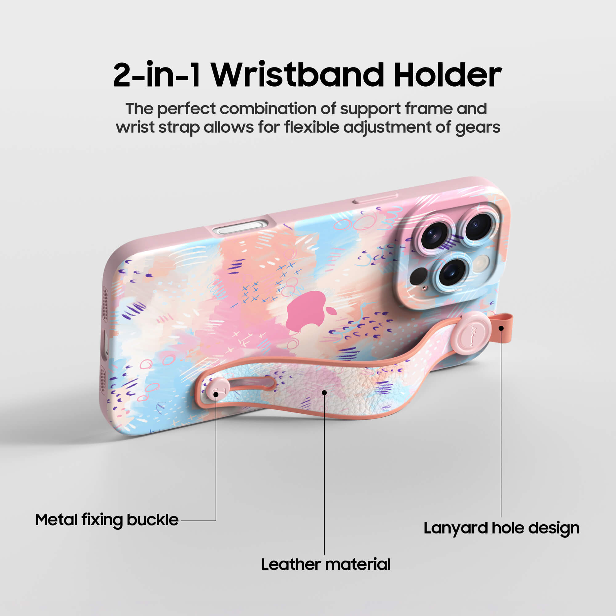 Fluttering Lavender | iPhone Series Multifunctional Wristband Case