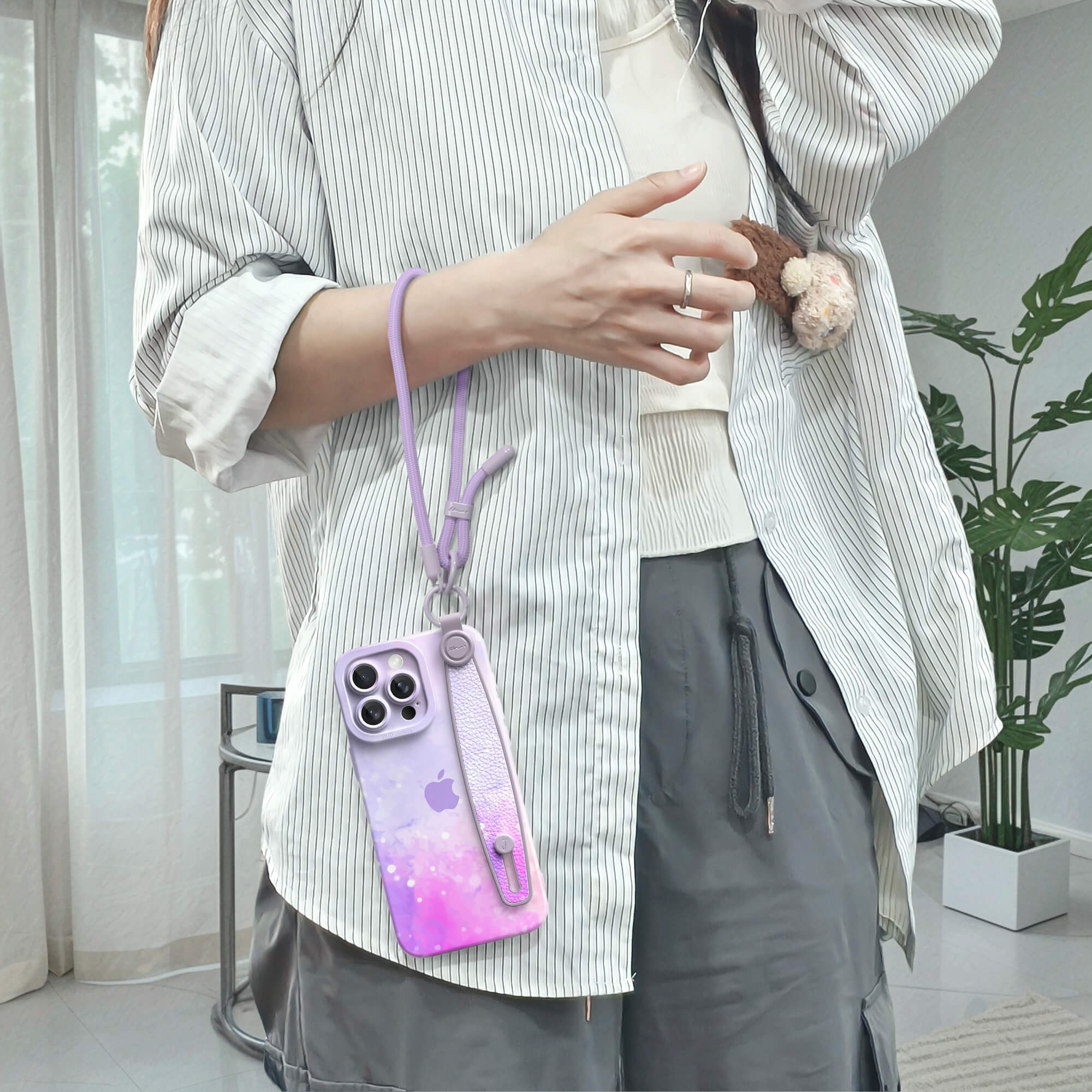 Gouache Purple | iPhone Series Multifunctional Wristband Case