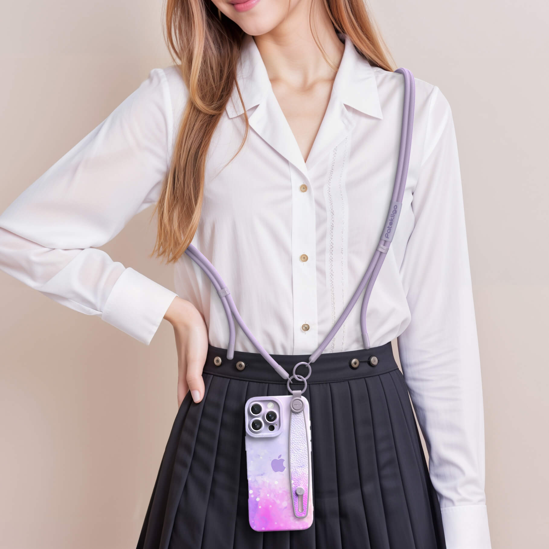 Gouache Purple | iPhone Series Multifunctional Wristband Case