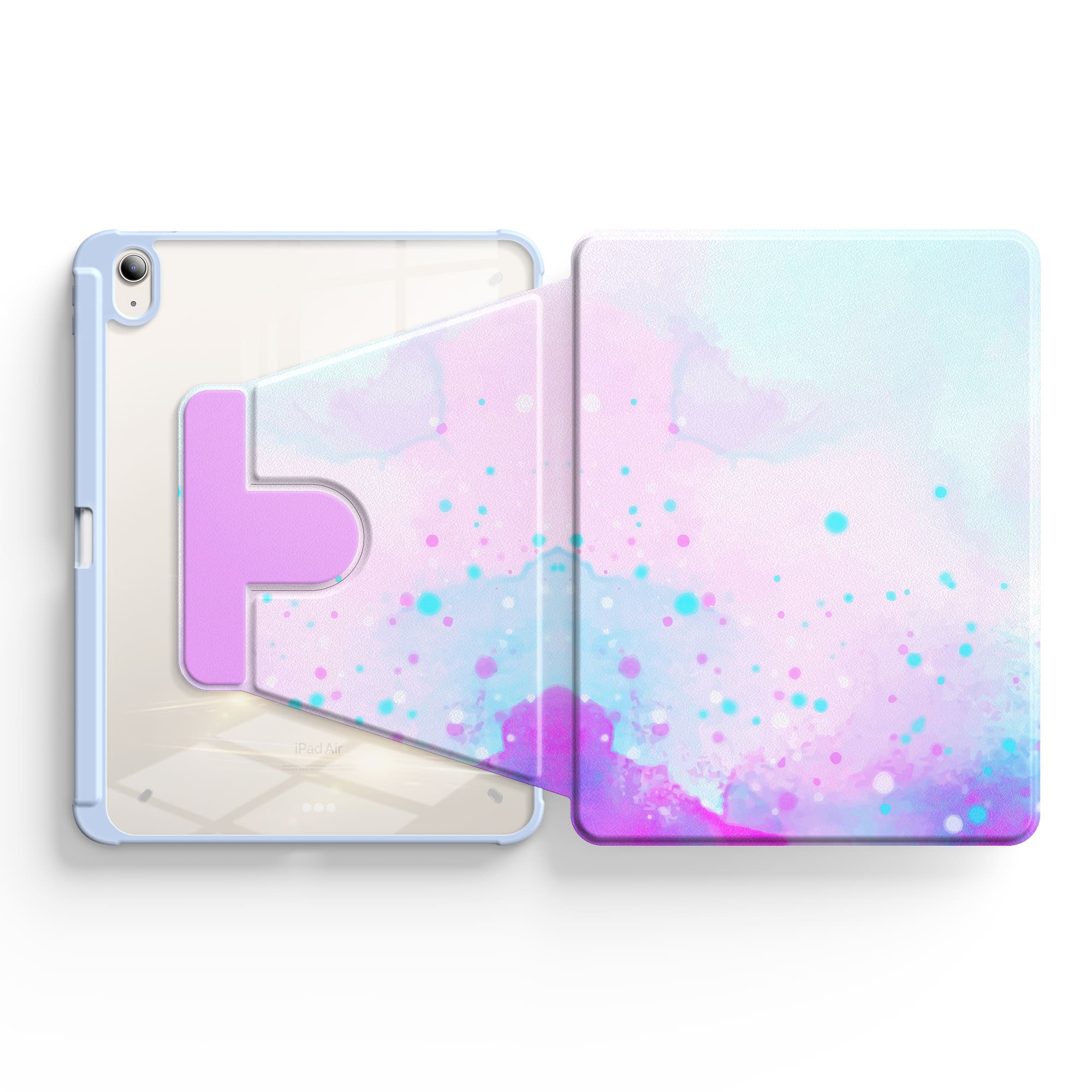 Watercolor Pink Blue | iPad Series Snap 360° Stand Impact Resistant Case