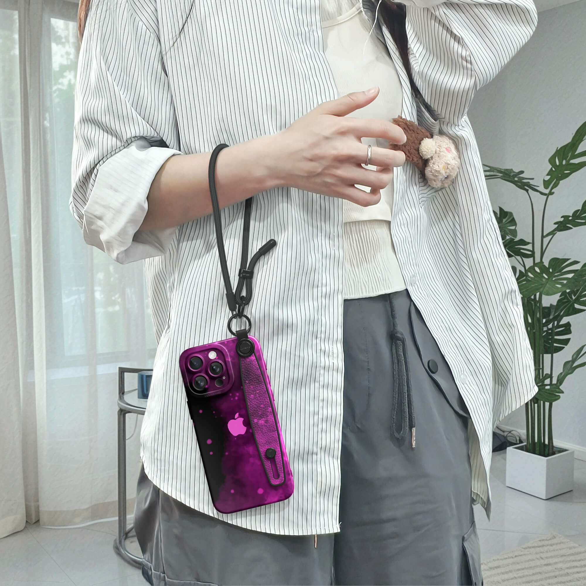 Black Purple | iPhone Series Multifunctional Wristband Case