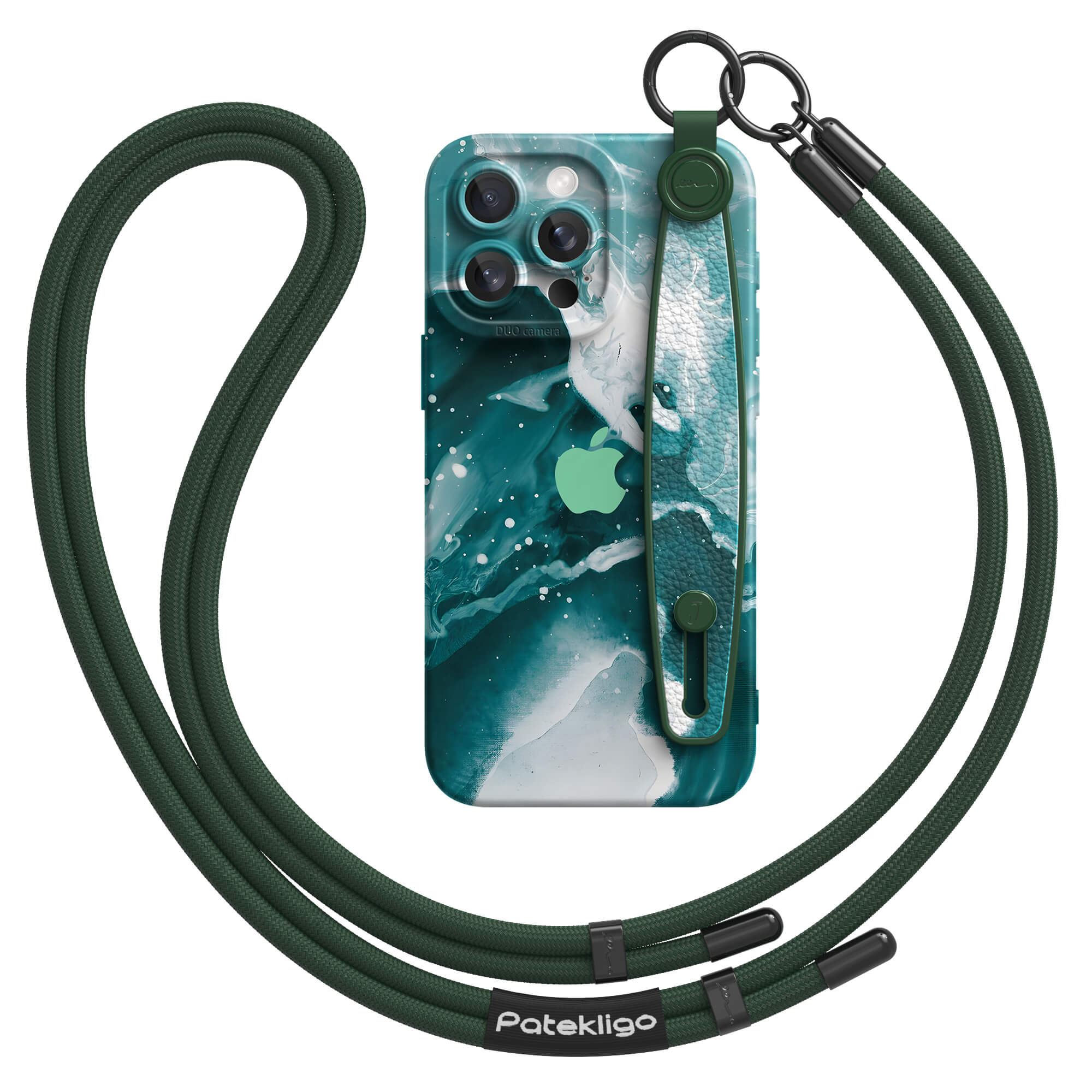 Green Wave Jade | iPhone Series Multifunctional Wristband Case