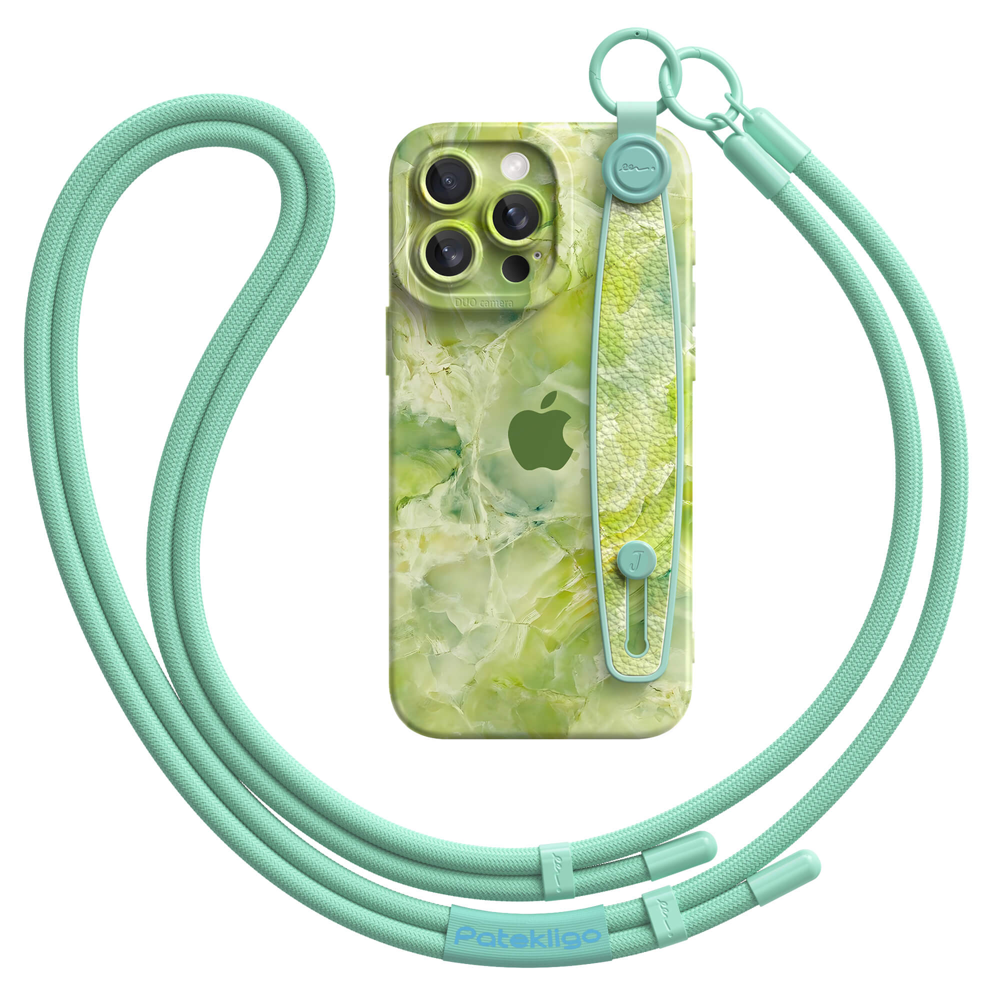 Ice Flower Jade | iPhone Series Multifunctional Wristband Case