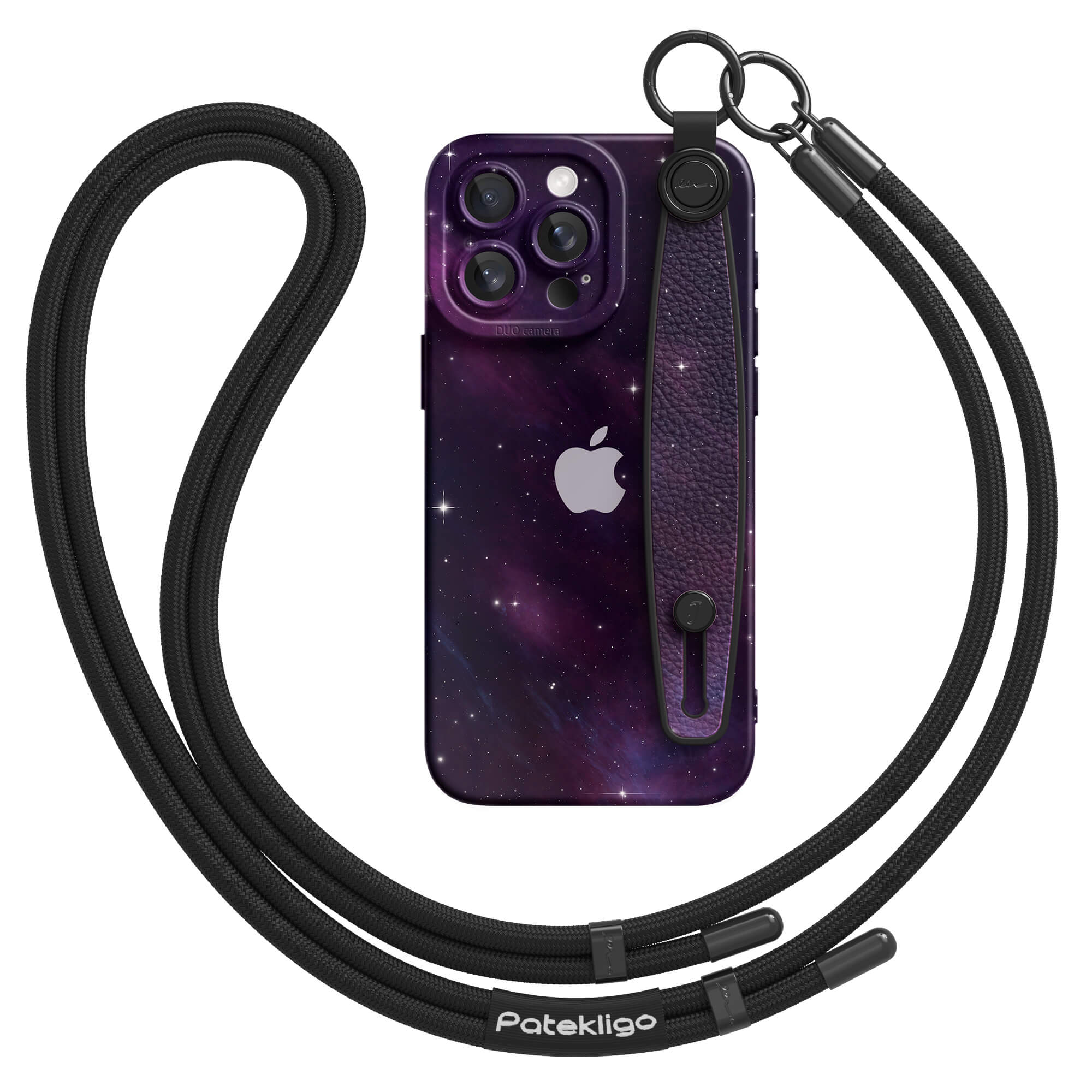 Purple Black | iPhone Series Multifunctional Wristband Case