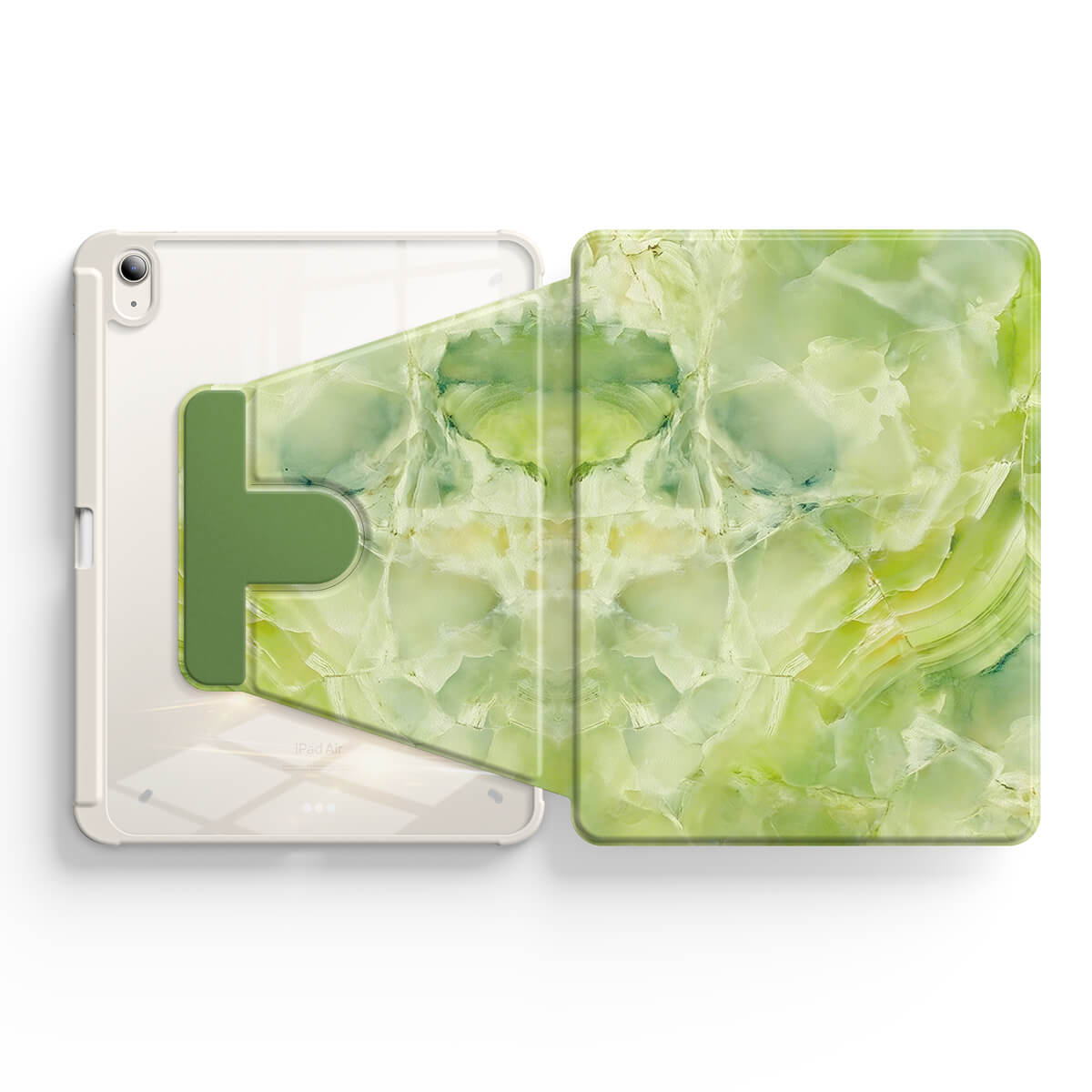 Ice Flower Jade | iPad Series Snap 360° Stand Impact Resistant Case