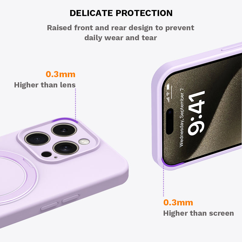 Morandi Purple | iPhone Liquid Silicone Bracket Case