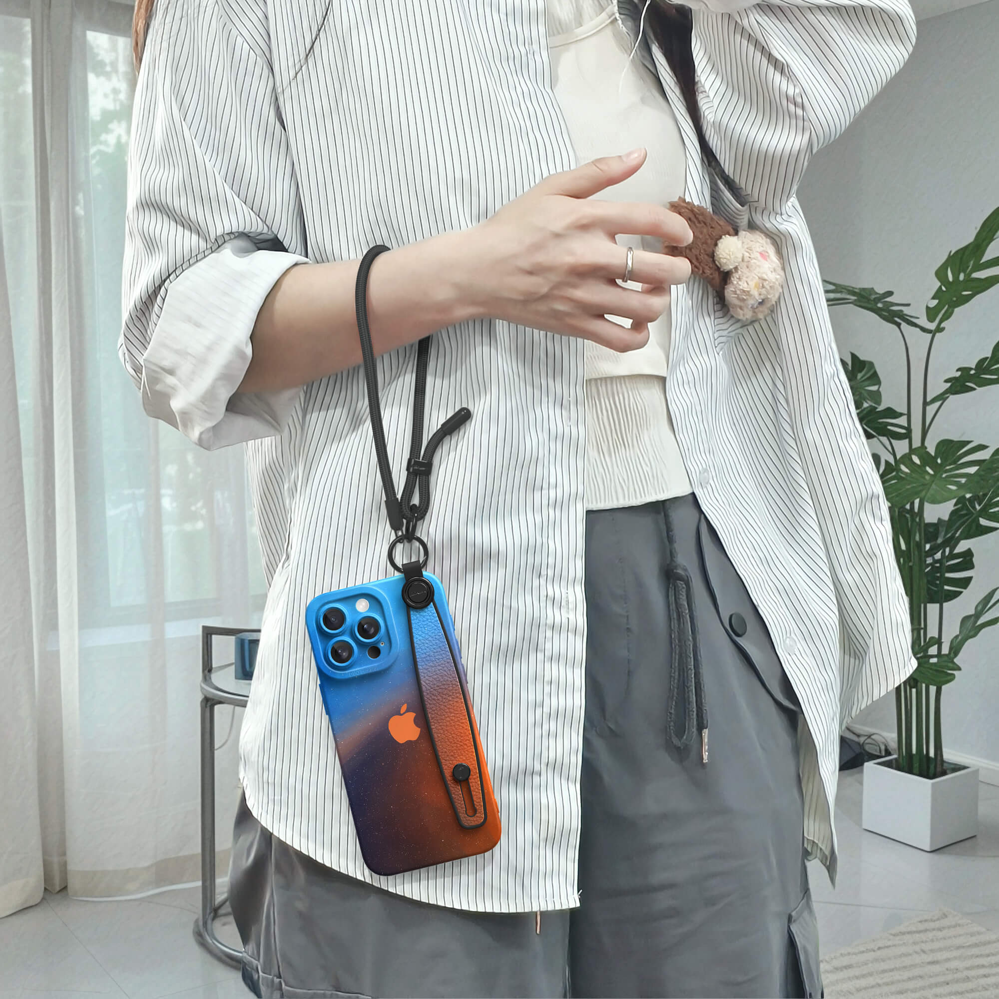 Polar-Blue to Orange | iPhone Series Multifunctional Wristband Case