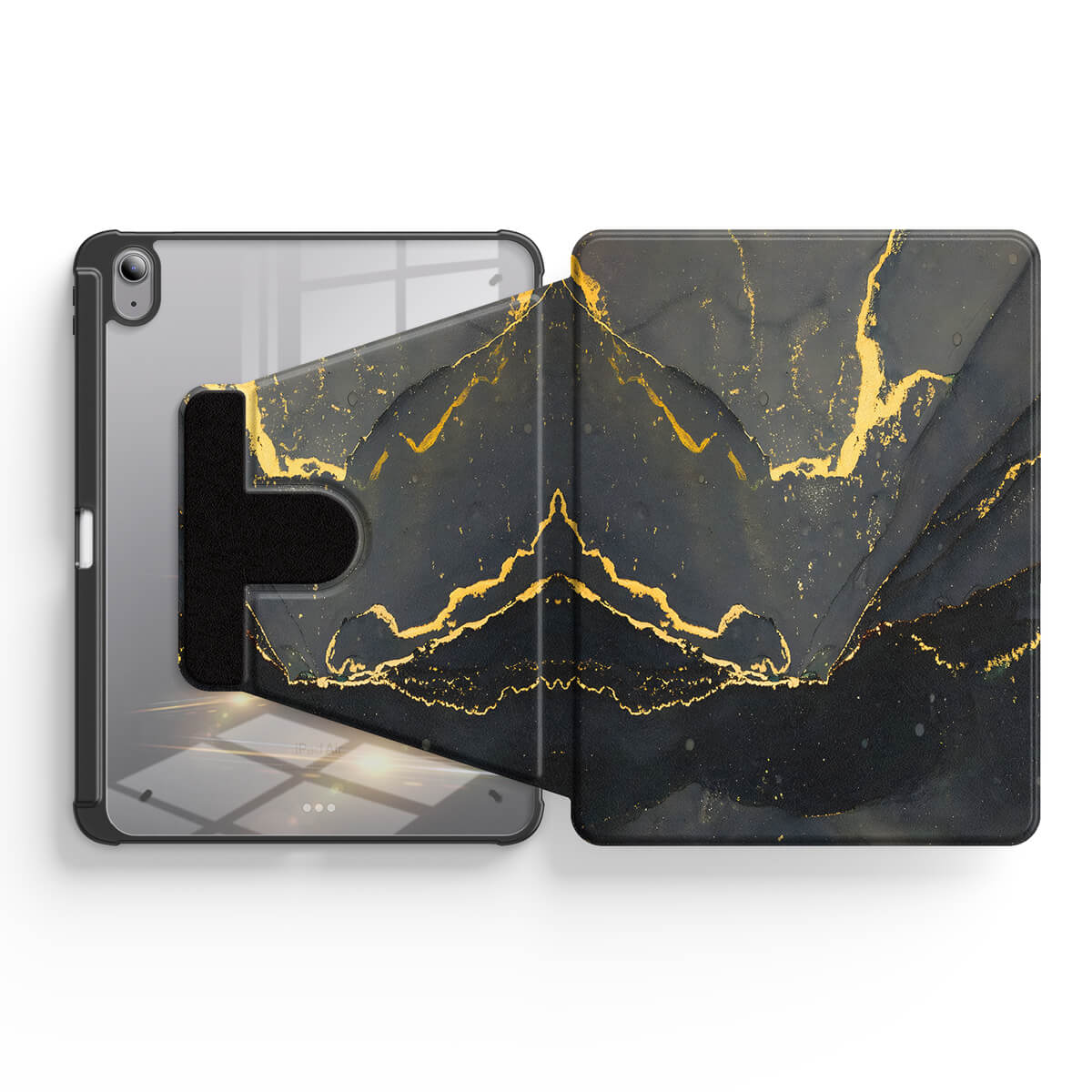 Black Gold Sand | iPad Series Snap 360° Stand Impact Resistant Case