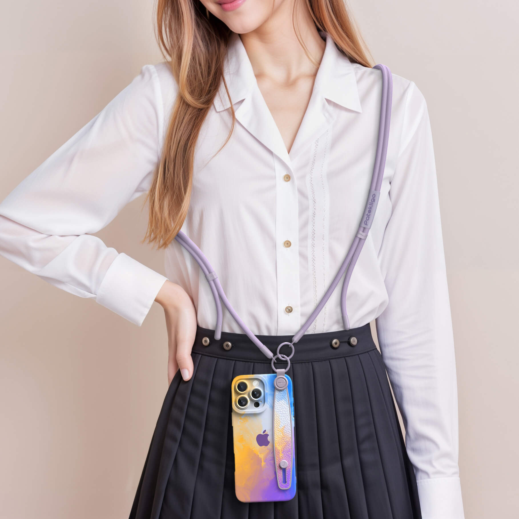 Lilac Yellow | iPhone Series Multifunctional Wristband Case