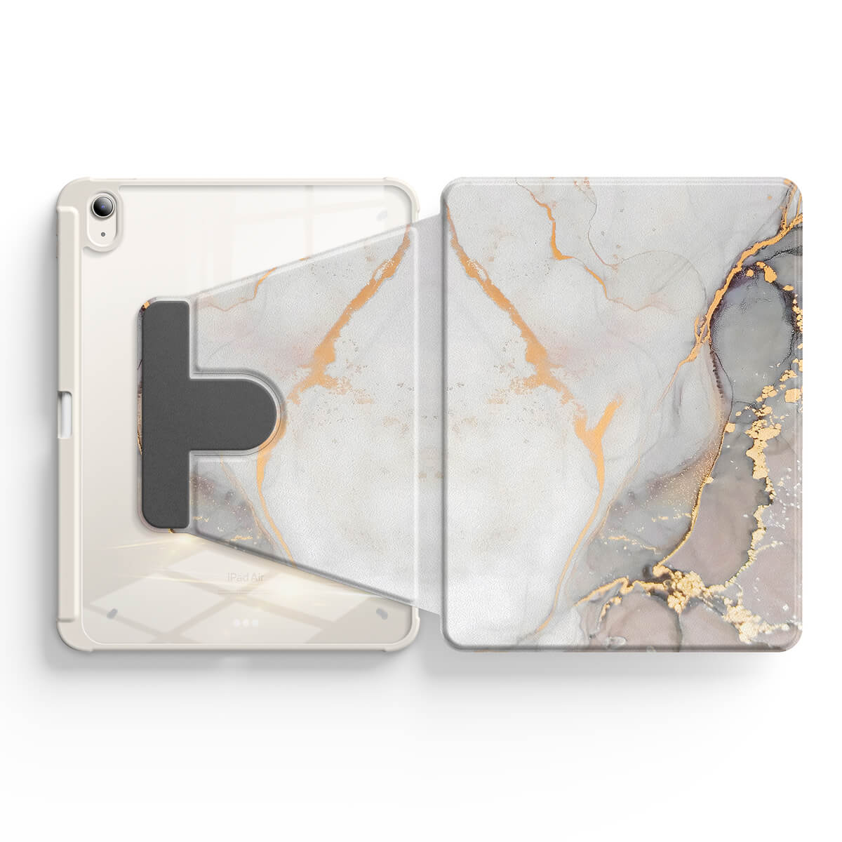 Gray Gold Sand | iPad Series Snap 360° Stand Impact Resistant Case