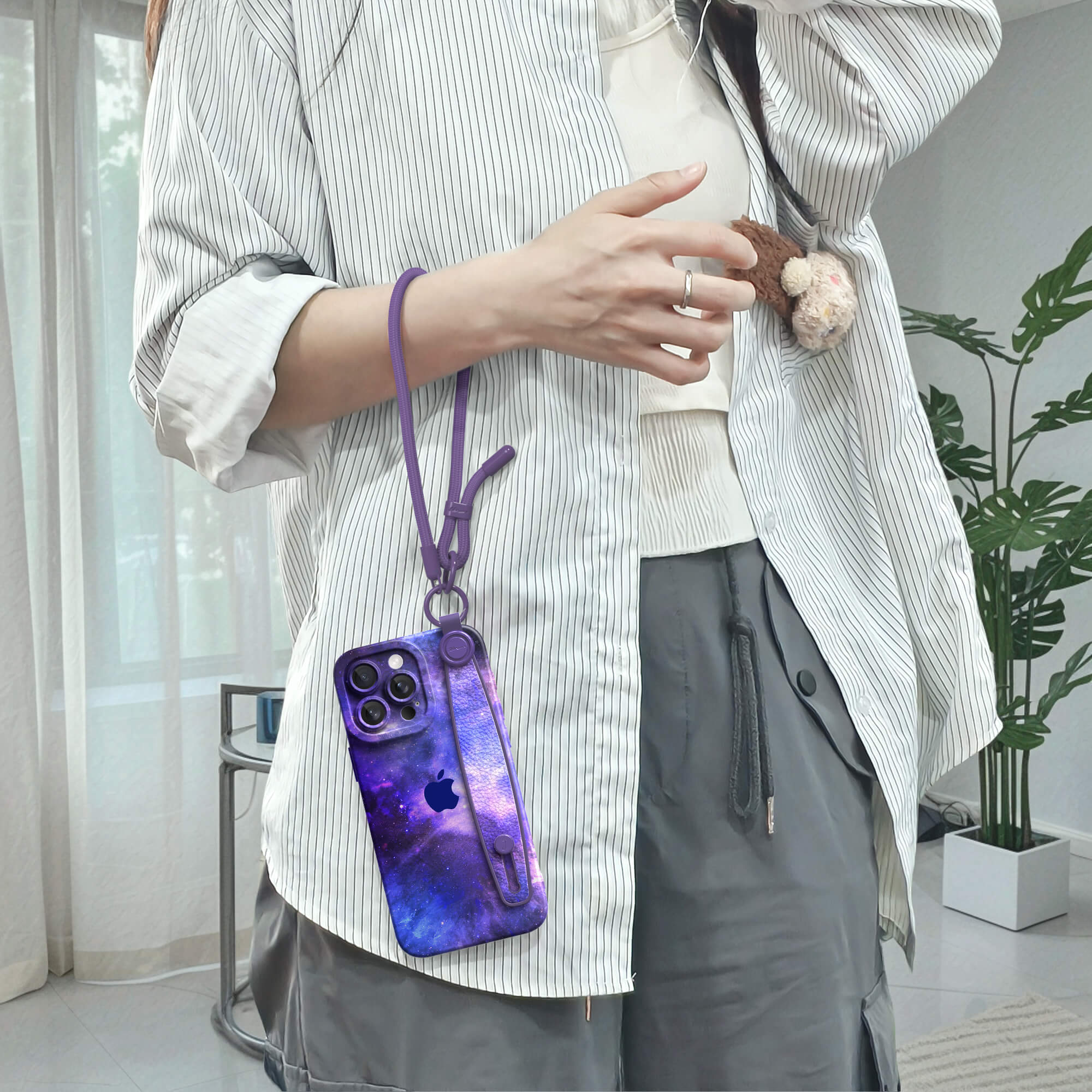 Blue-Purple Nebula | iPhone Series Multifunctional Wristband Case