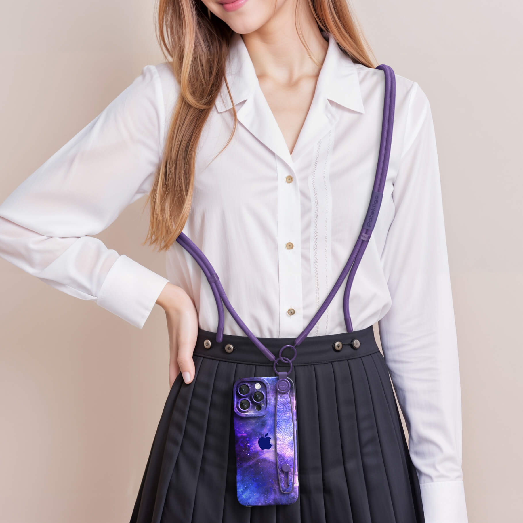 Blue-Purple Nebula | iPhone Series Multifunctional Wristband Case