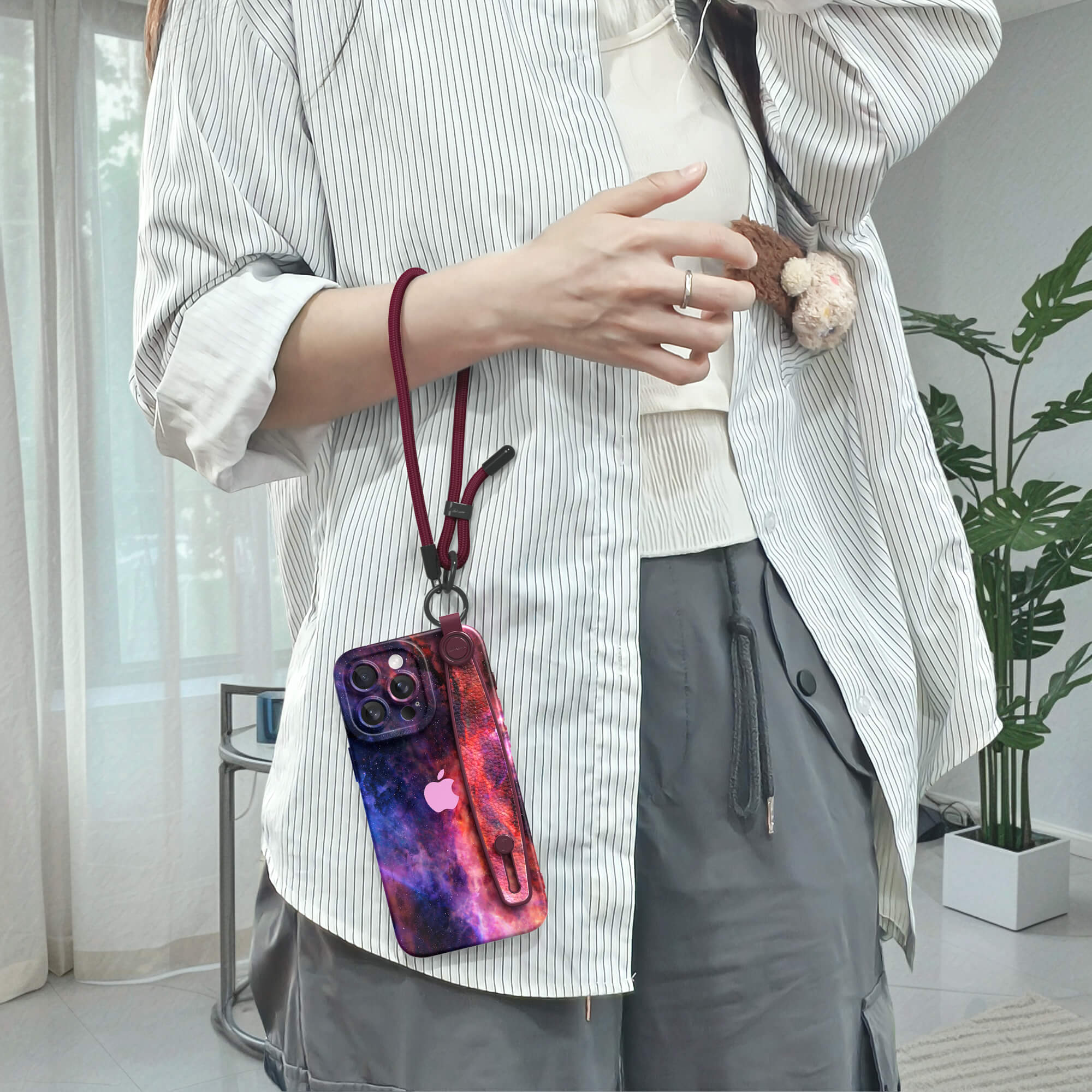 Blue Red Nebula | iPhone Series Multifunctional Wristband Case