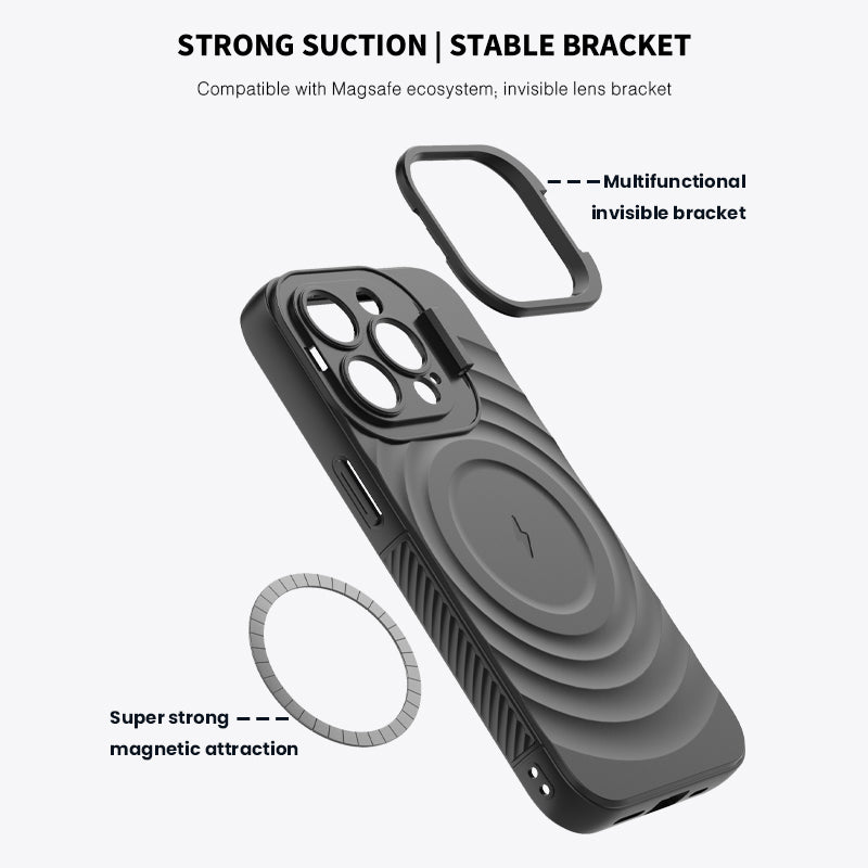 Grey | iPhone Ripple TPU Lens Bracket Case