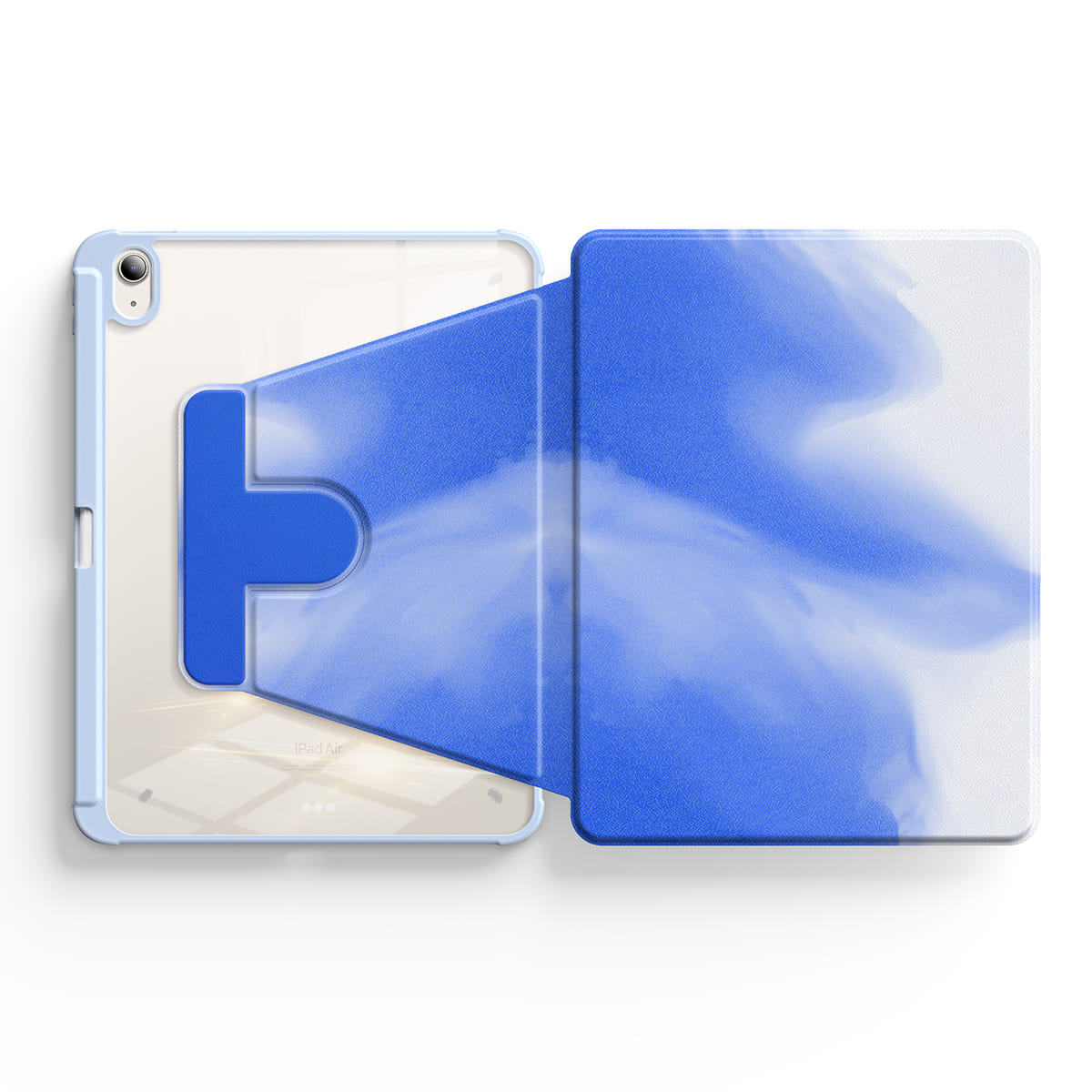 Blue And White | iPad Series Snap 360° Stand Impact Resistant Case