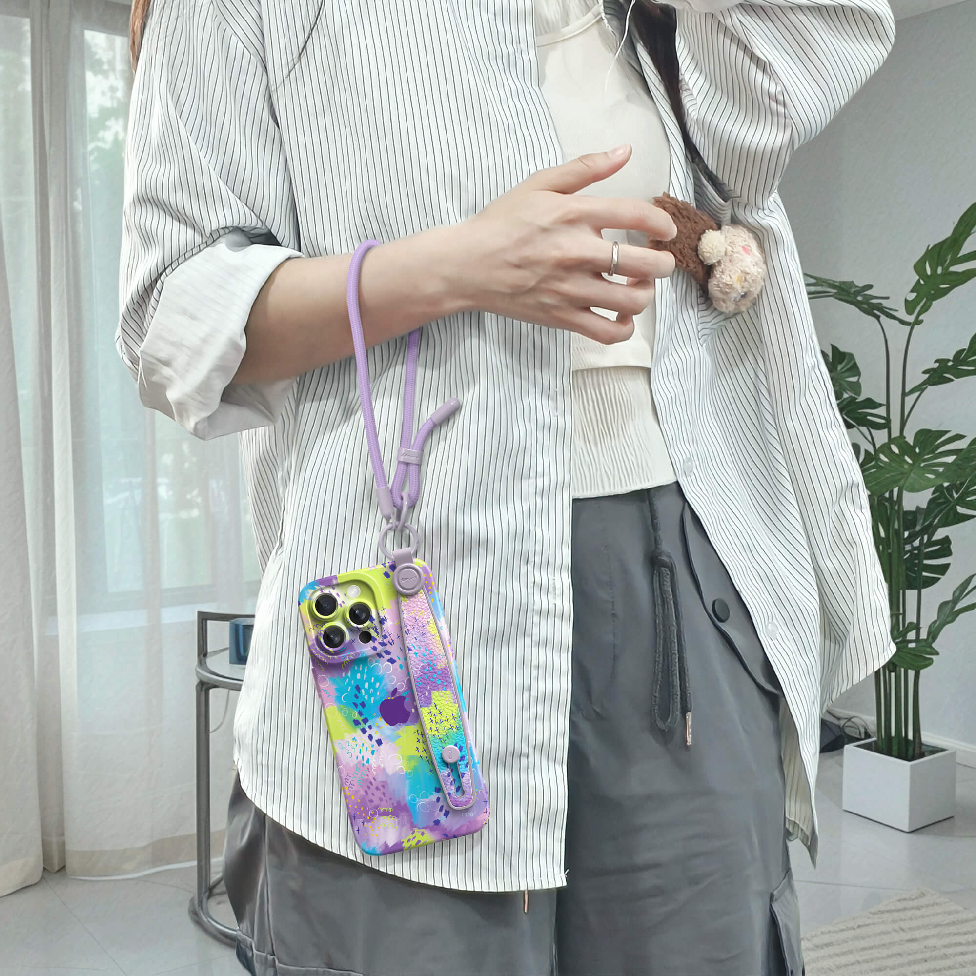 Fluttering Lavender | iPhone Series Multifunctional Wristband Case