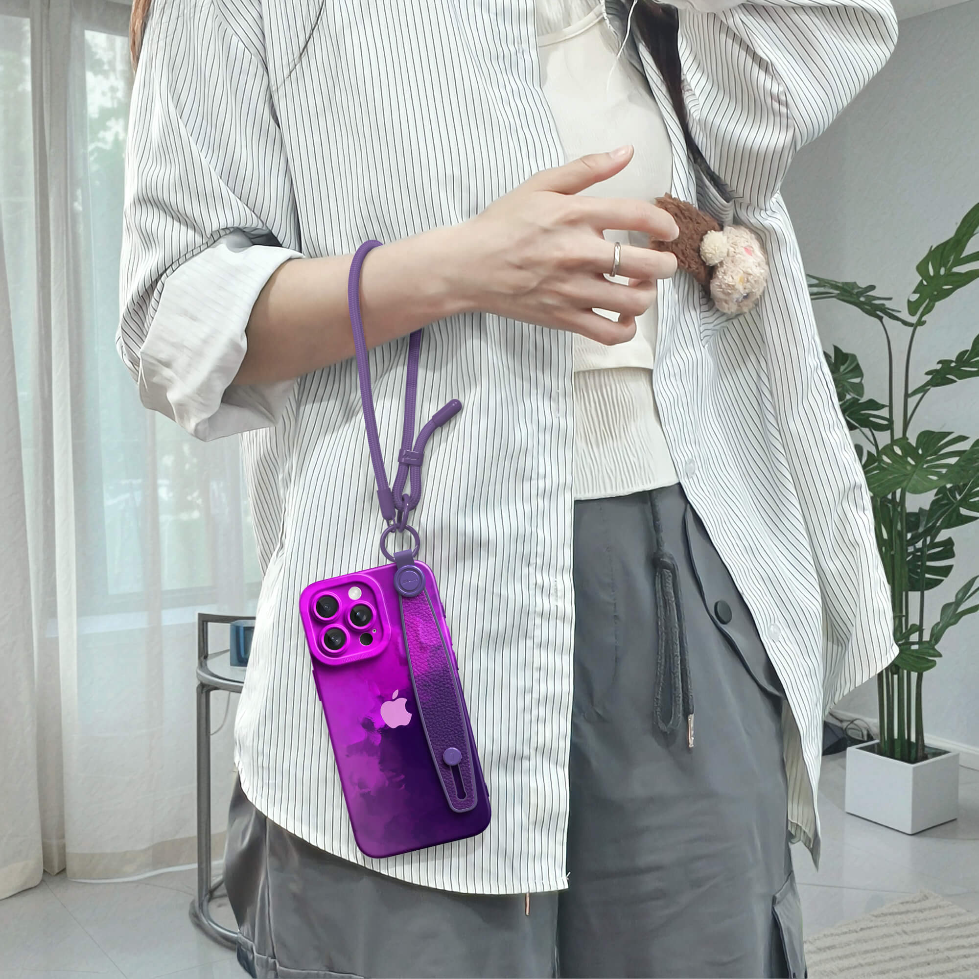 Dark Purple | iPhone Series Multifunctional Wristband Case