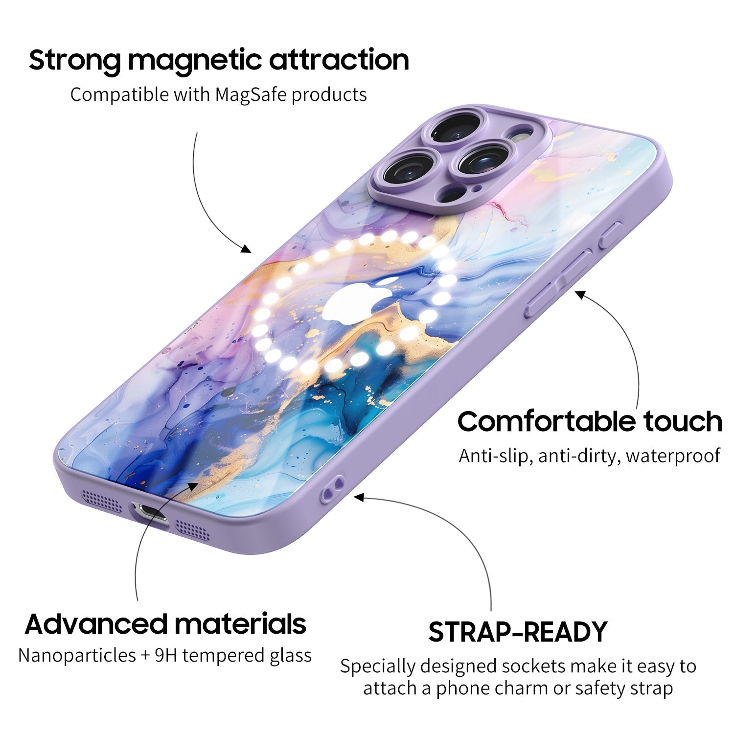 Purple Blue Gilt | IPhone Series Impact Resistant Protective Case