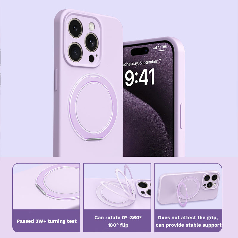 Morandi Purple | iPhone Liquid Silicone Bracket Case