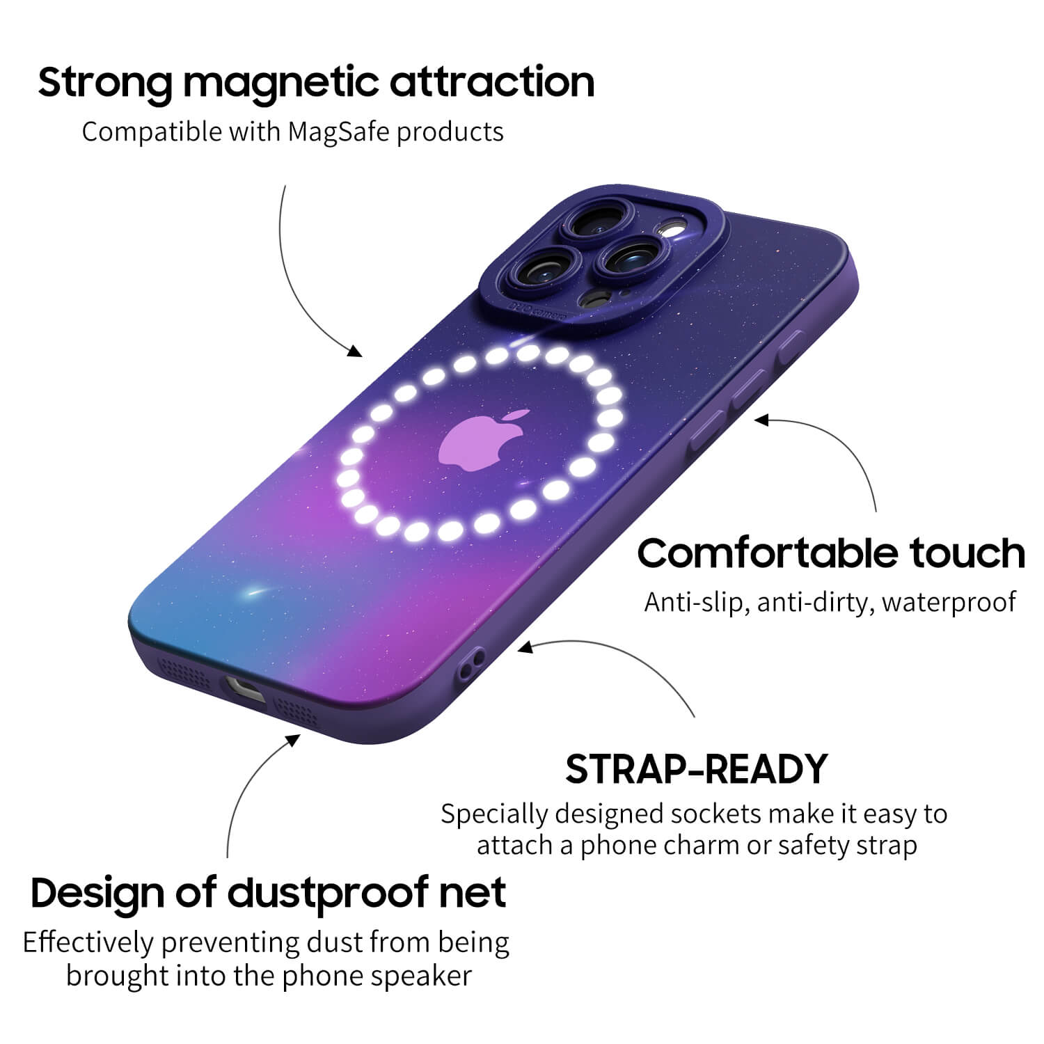 Polar-Purple to Pink | IPhone Series Impact Resistant Protective Case